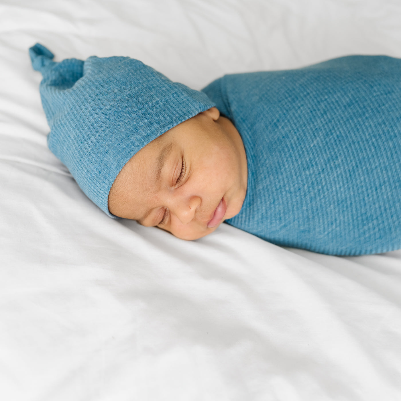  Heather Blue Ribbed Swaddle & Hat Set、mySite、layawaytickets