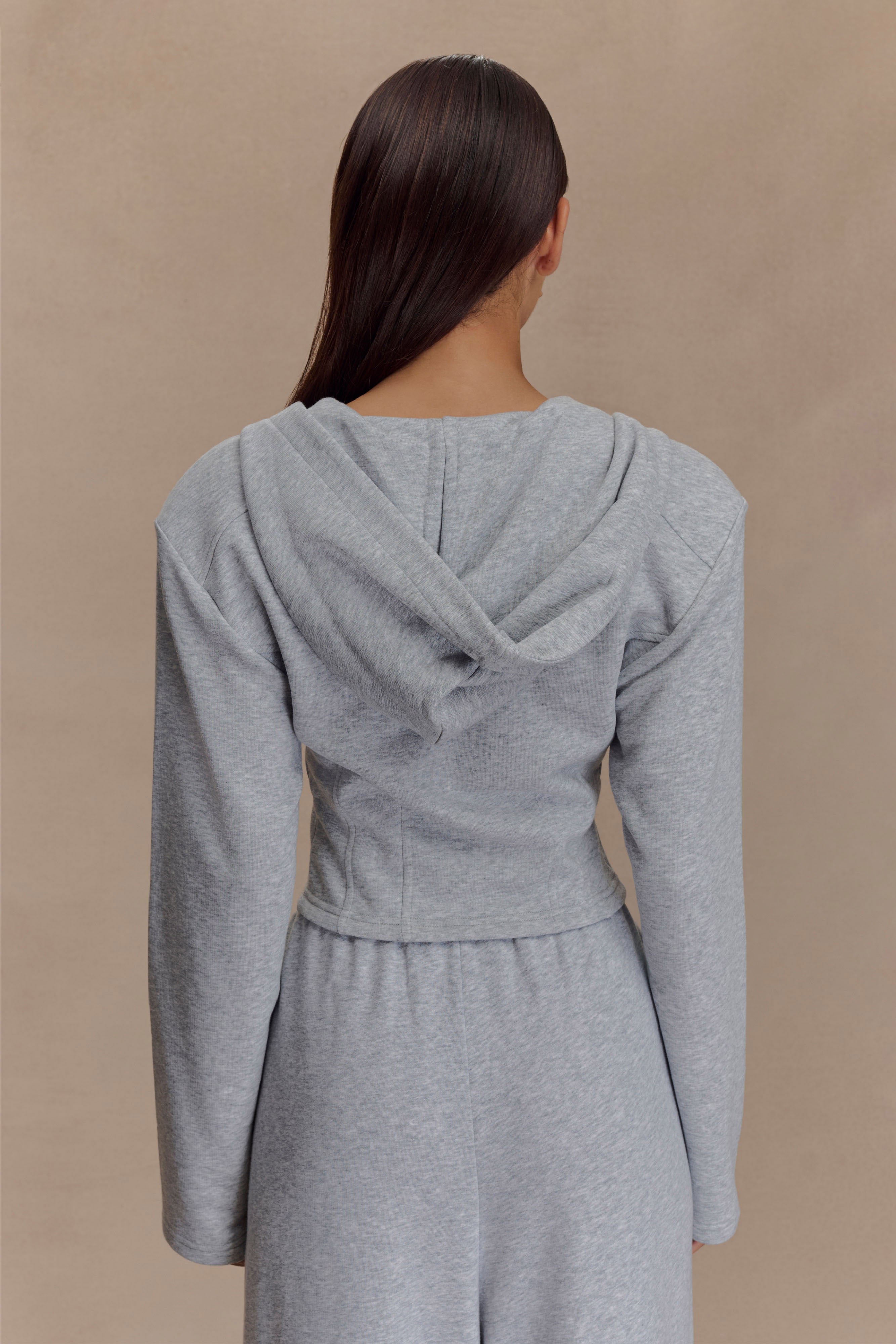 Quinn Zip Up Hoodie - Light Grey Marle、mySite、solidvoid