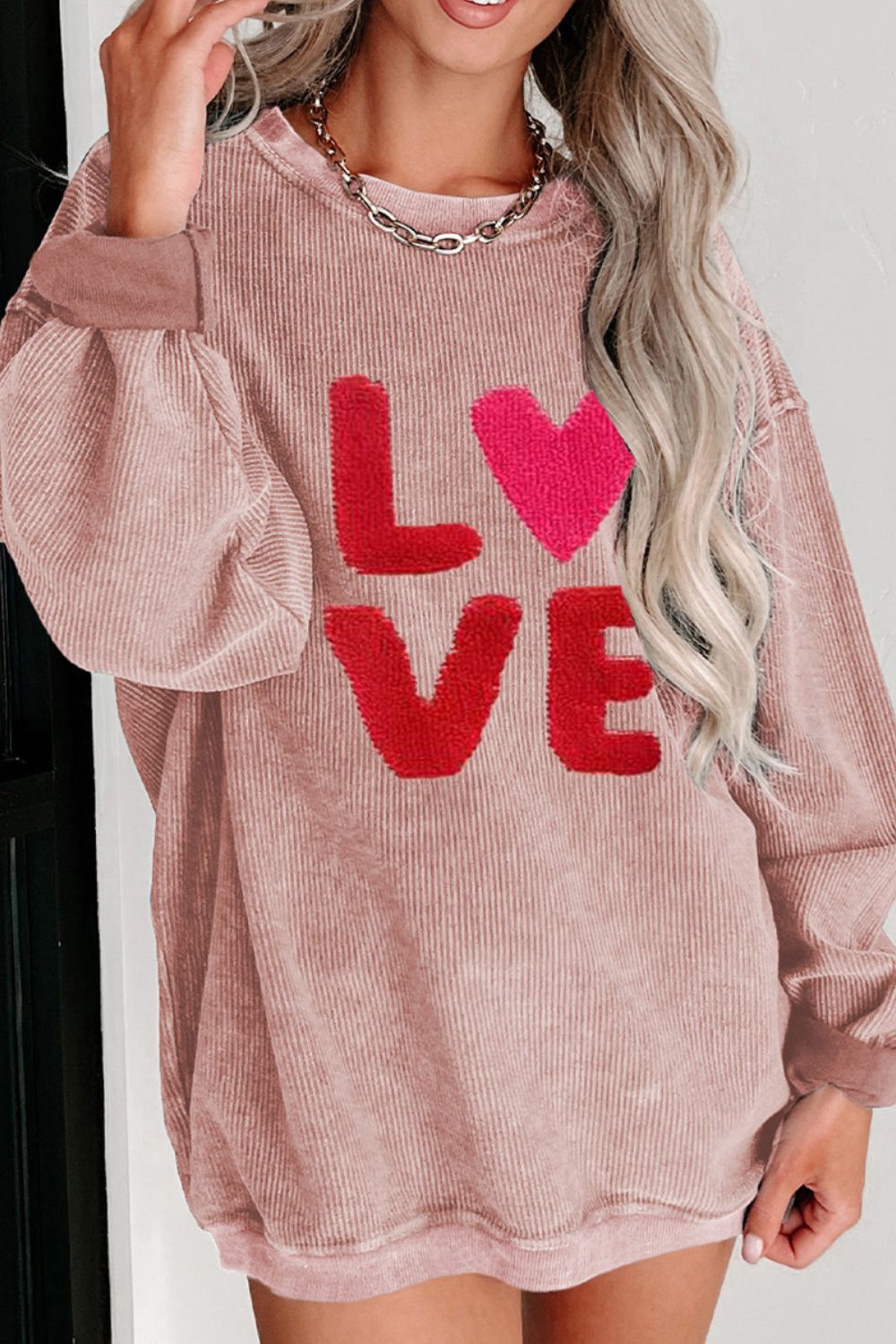  Valentine’s Day LOVE Round Neck Long Sleeve Sweatshirt、mySite、justintrudeaud