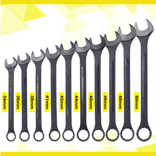 Jumbo Combination Wrench Set extra large, Metric, 11-piece, 34 to 50mm,Black Oxide, with Pouch、、eastwooduniform