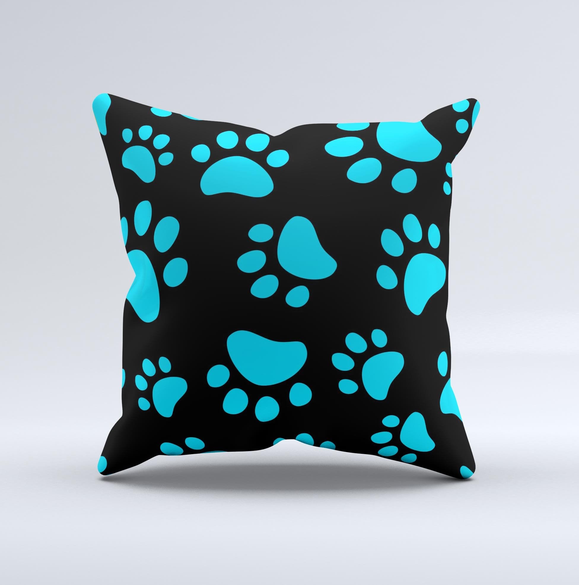 Paw Print Ink-Fuzed Decorative Throw Pillow、mySite、camillekostekn