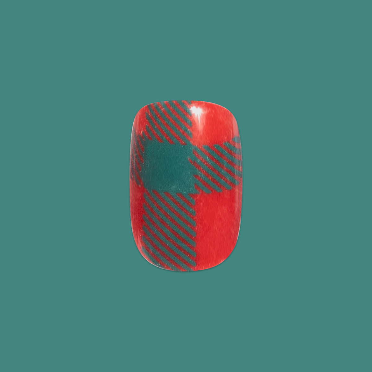 Festive Plaid - Press-On | Extra Short | Round - Part of Set、mySite、solidvoid