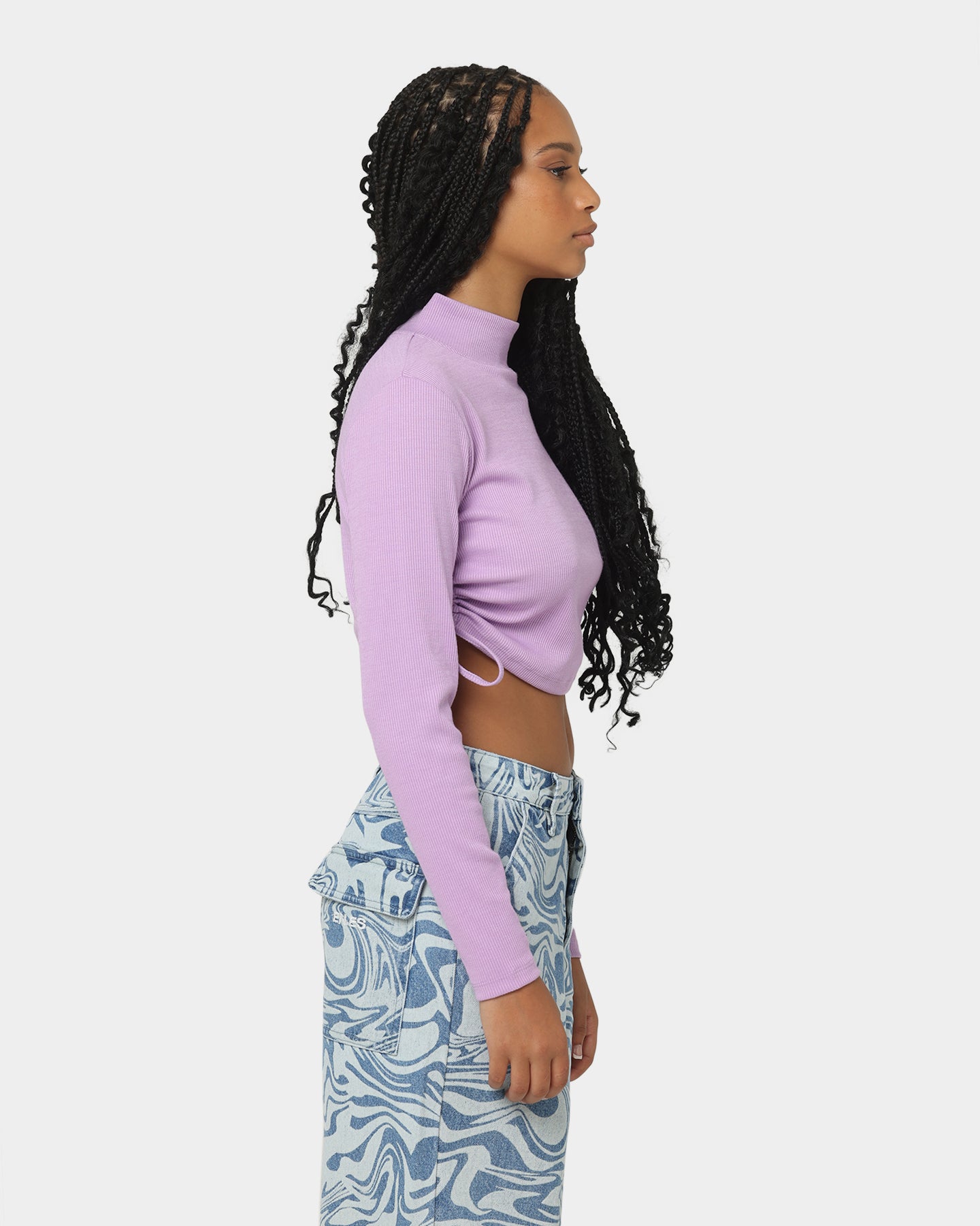 EN ES Women's Harper Cropped LS Top Lilac、mySite、zt4zffjzw