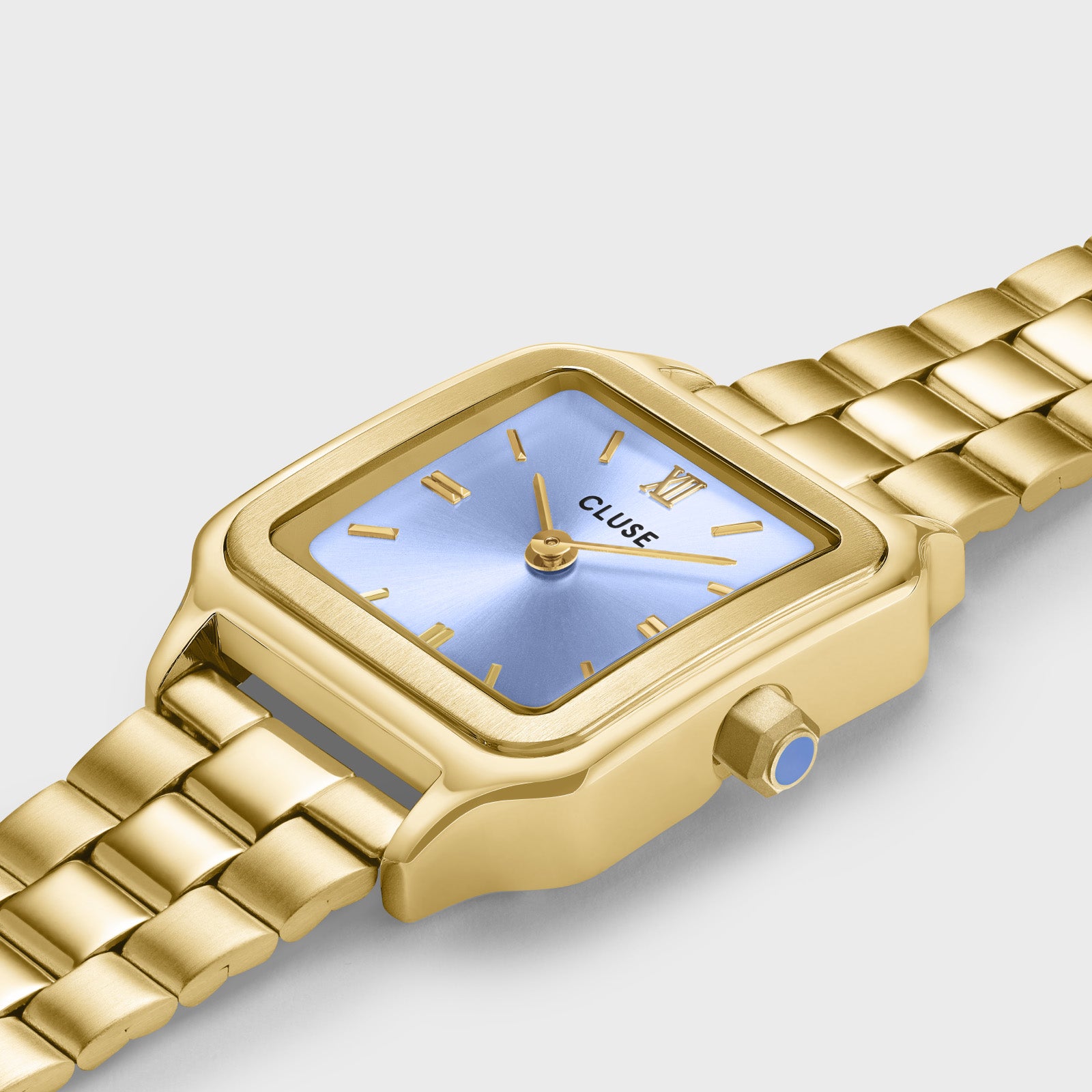  Gracieuse Petite Watch Steel, Frosted Lilac, Gold Colour