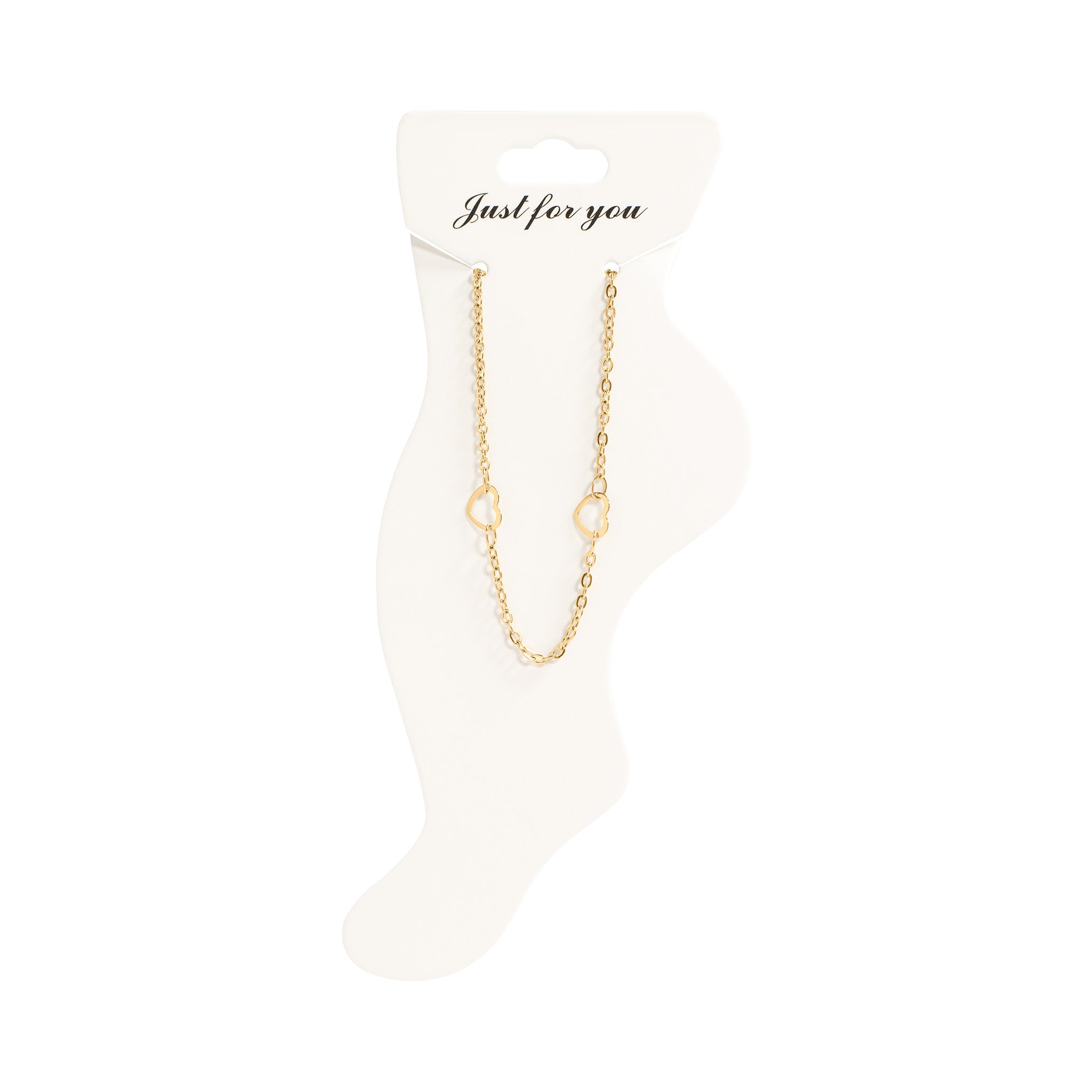 18K Gold PVD Stainless Station Hearts Anklet / BRJ1027、mySite、dreamappss