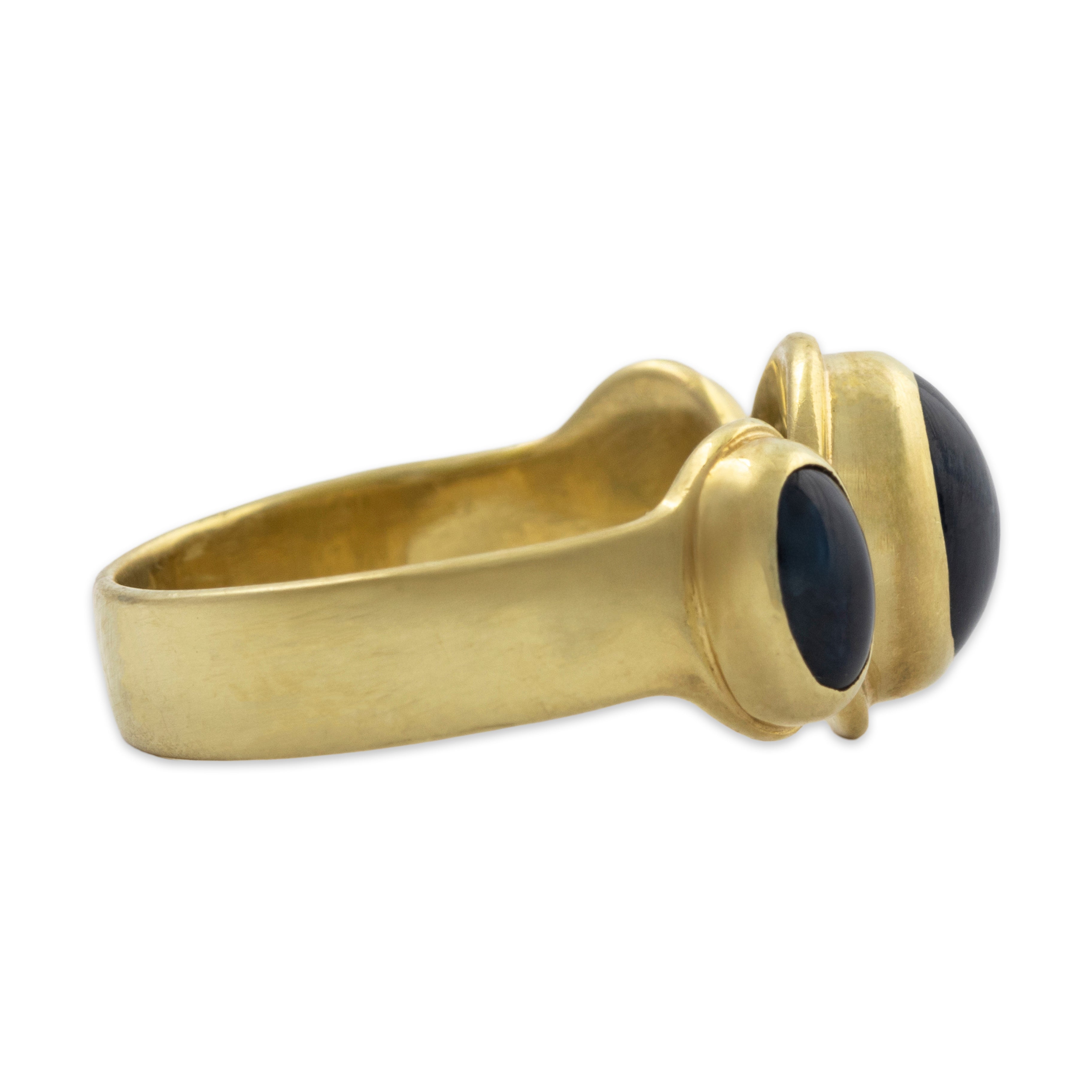 Vintage 18k Yellow Gold 2.5cttw Sapphire Trio of Blues Ring 5.75、mySite、hinf8tx79