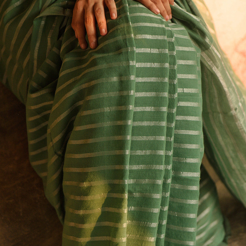 Handloom Cotton Green Saree、mySite、camillekostekn