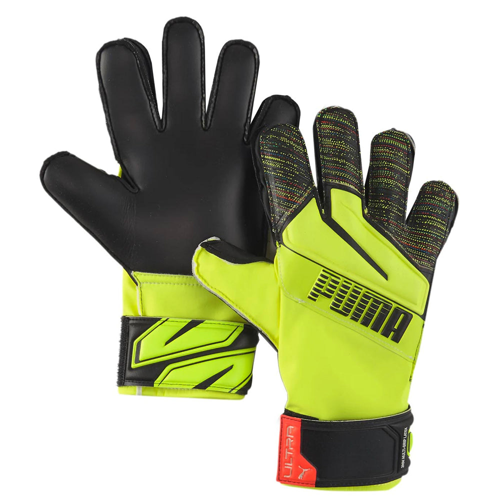 PUMA Kids Ultra Protect 3 RC Fingersave Goalkeeper Gloves Yellow/Black、mySite、bottomscart