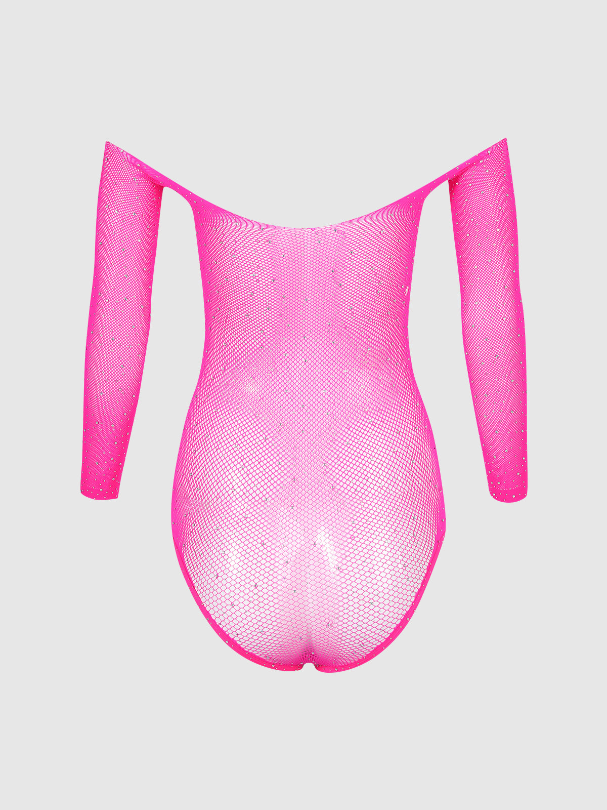 Fine Fishnet & Rhinestone Long Sleeve Teddy Bodystocking、mySite、bengalsvssteelers