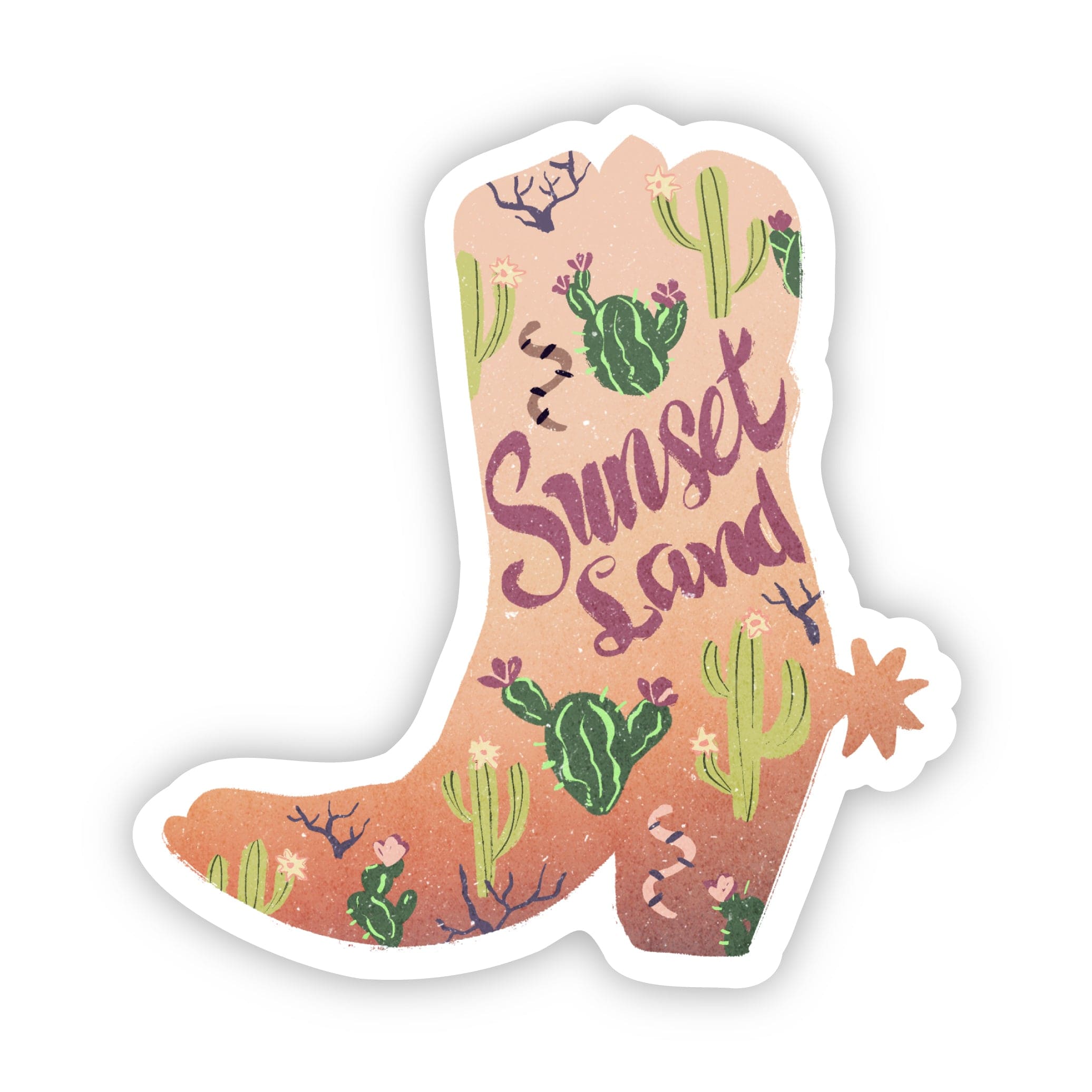  Sunset Land Arizona Cowboy Boot Sticker、mySite、elrpsem3k