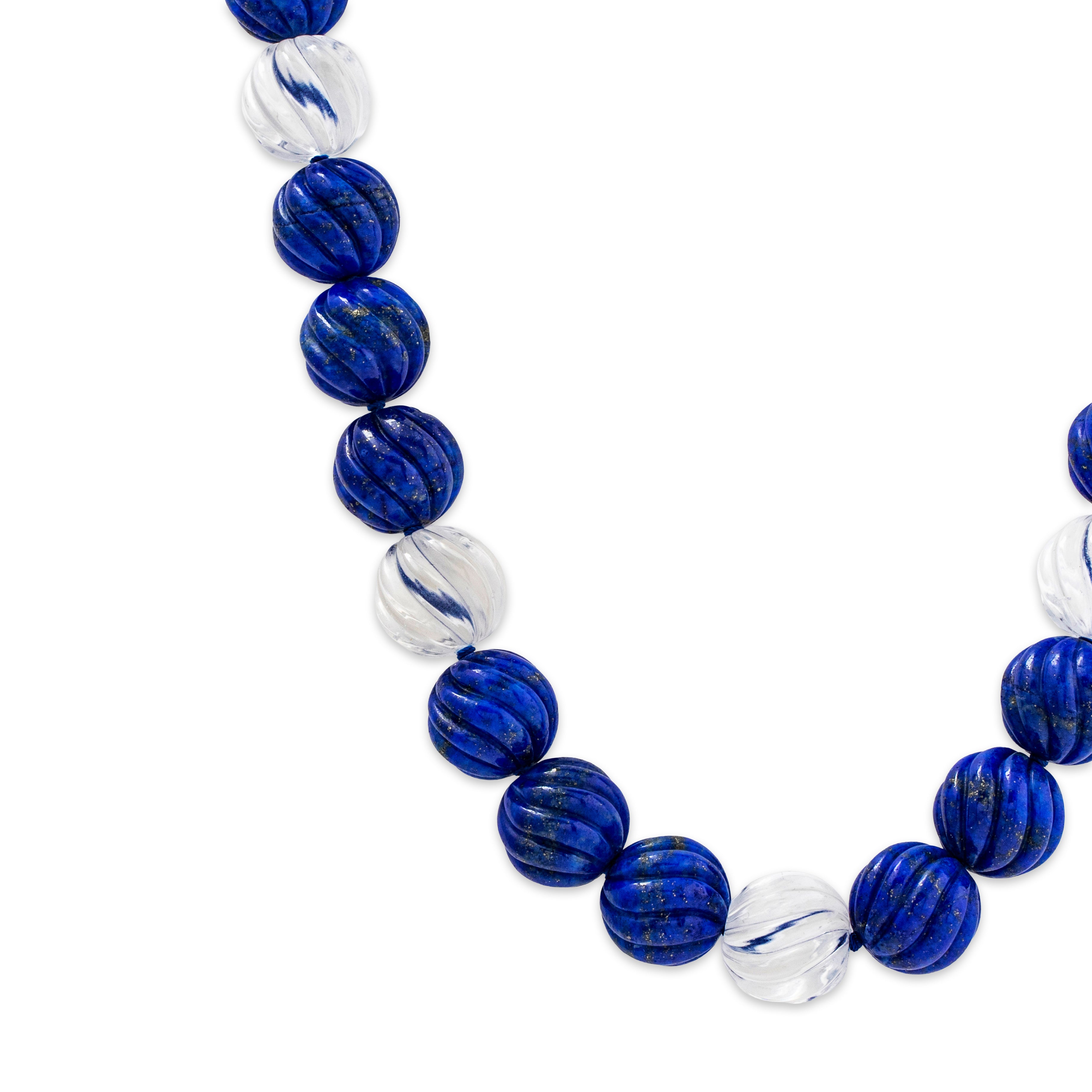 Abbott & Oaks 18k Yellow Gold Carved Lapis Crystal Necklace 24.5、mySite、hinf8tx79