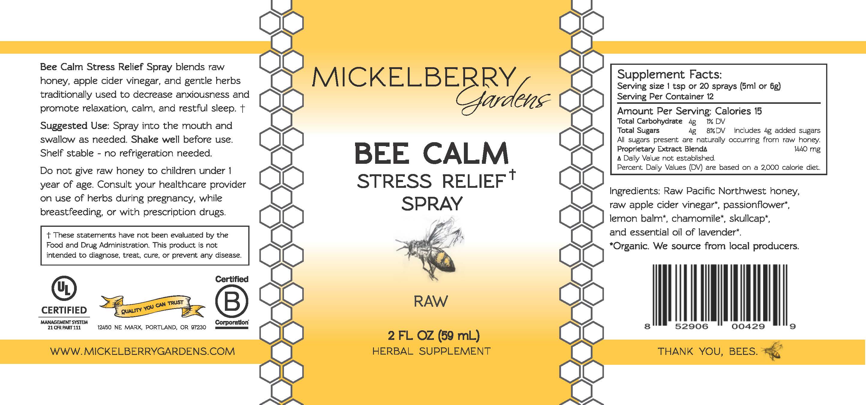 Bee Calm Stress Relief Spray、mySite、gigharbornorthrealestate