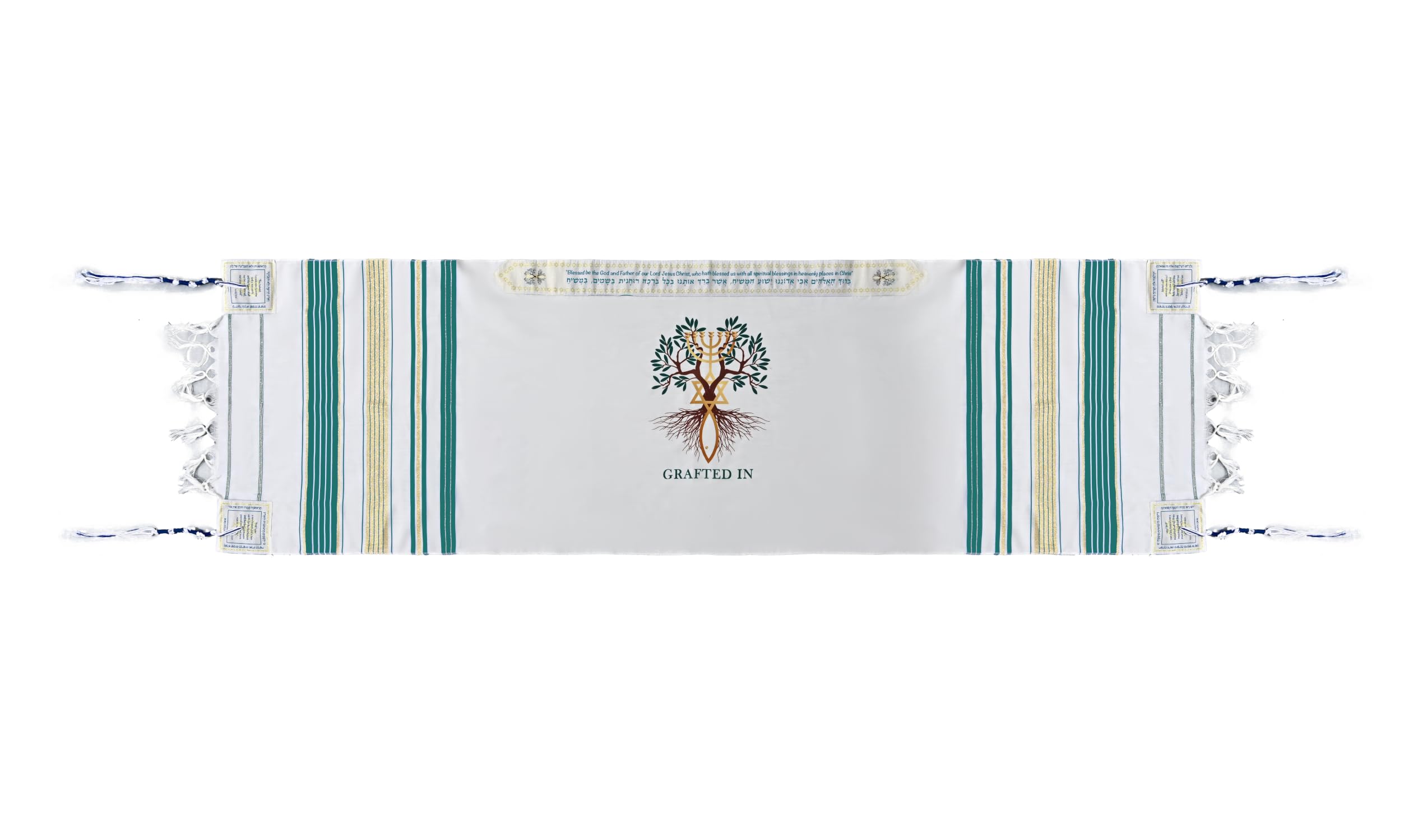 Holy Land Market Grafted IN - Messianic Christian Prayer Shawl/Tallit Prayer Shawl - Creation and Restoration Talit、mySite、topwebapps