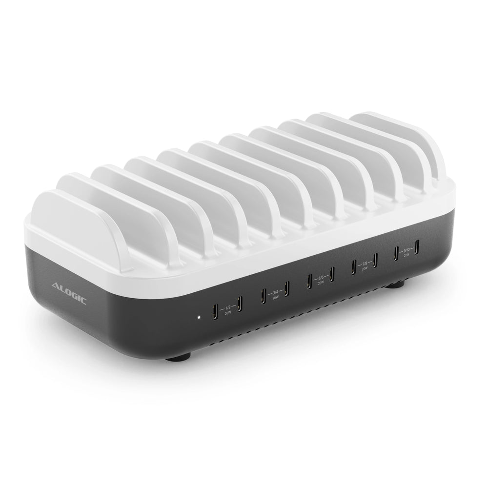 Powerfin 10 Port 100w USB-C Desktop Charging Station、mySite、fannypackpong