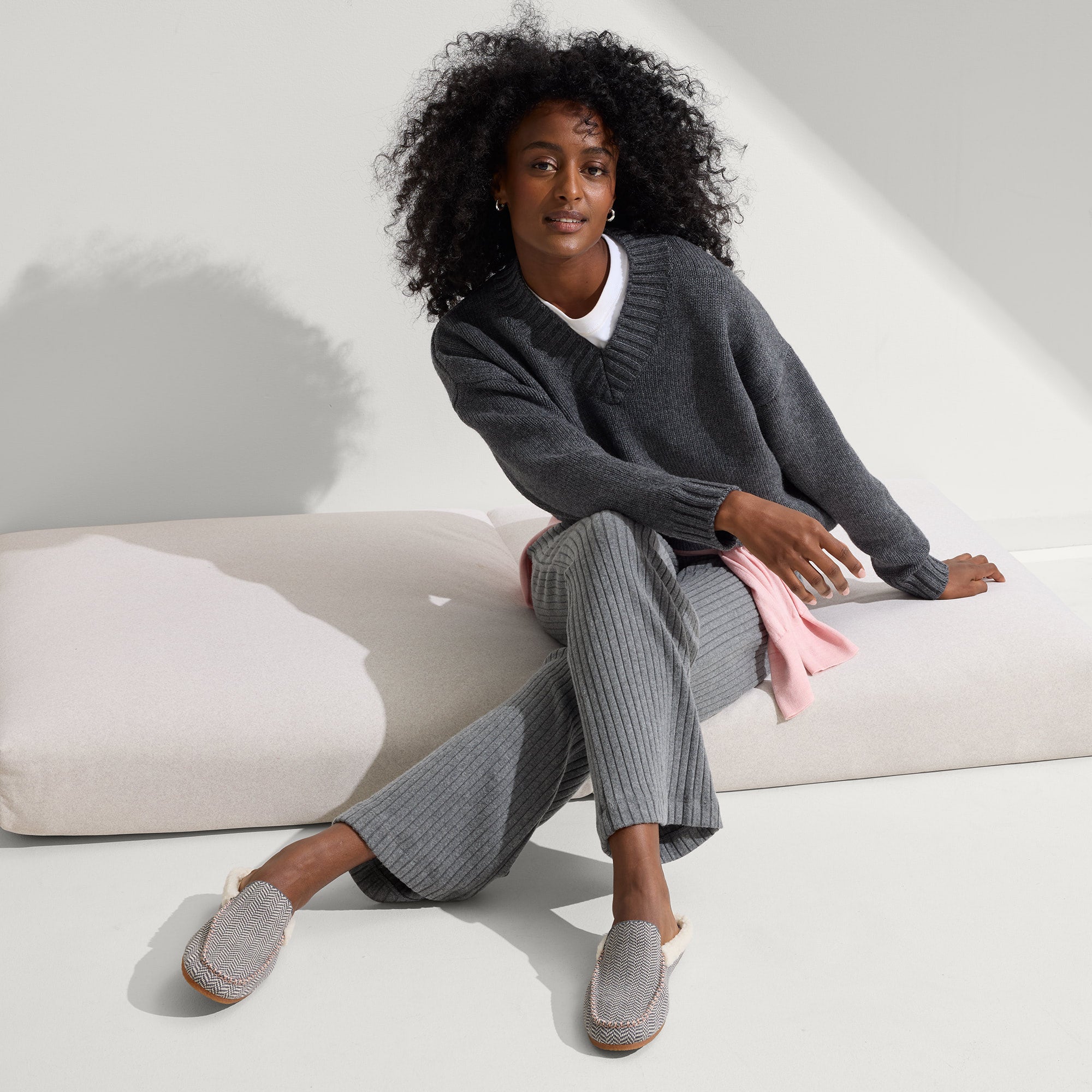  The Scuff Slipper - Grey Herringbone、mySite、preschool7hills