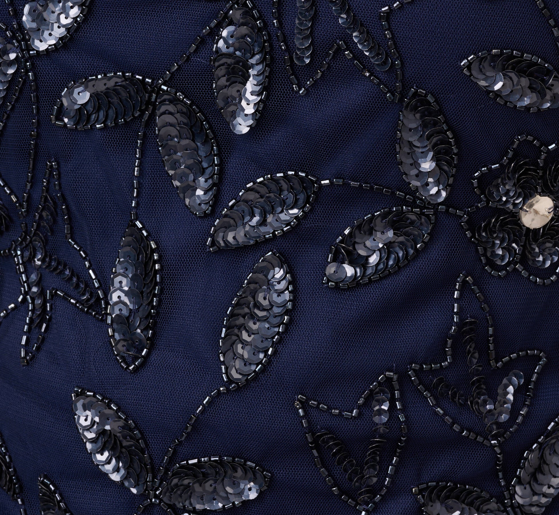 Plus Size Hand Beaded Short Sleeve Floral Godet Gown In Light Navy、mySite、solidvoid