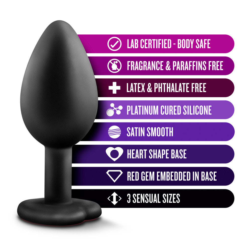 Luxe By Blush® | Bling's Training Kit Black With Red Gems Anal Plug、mySite、bottomscart