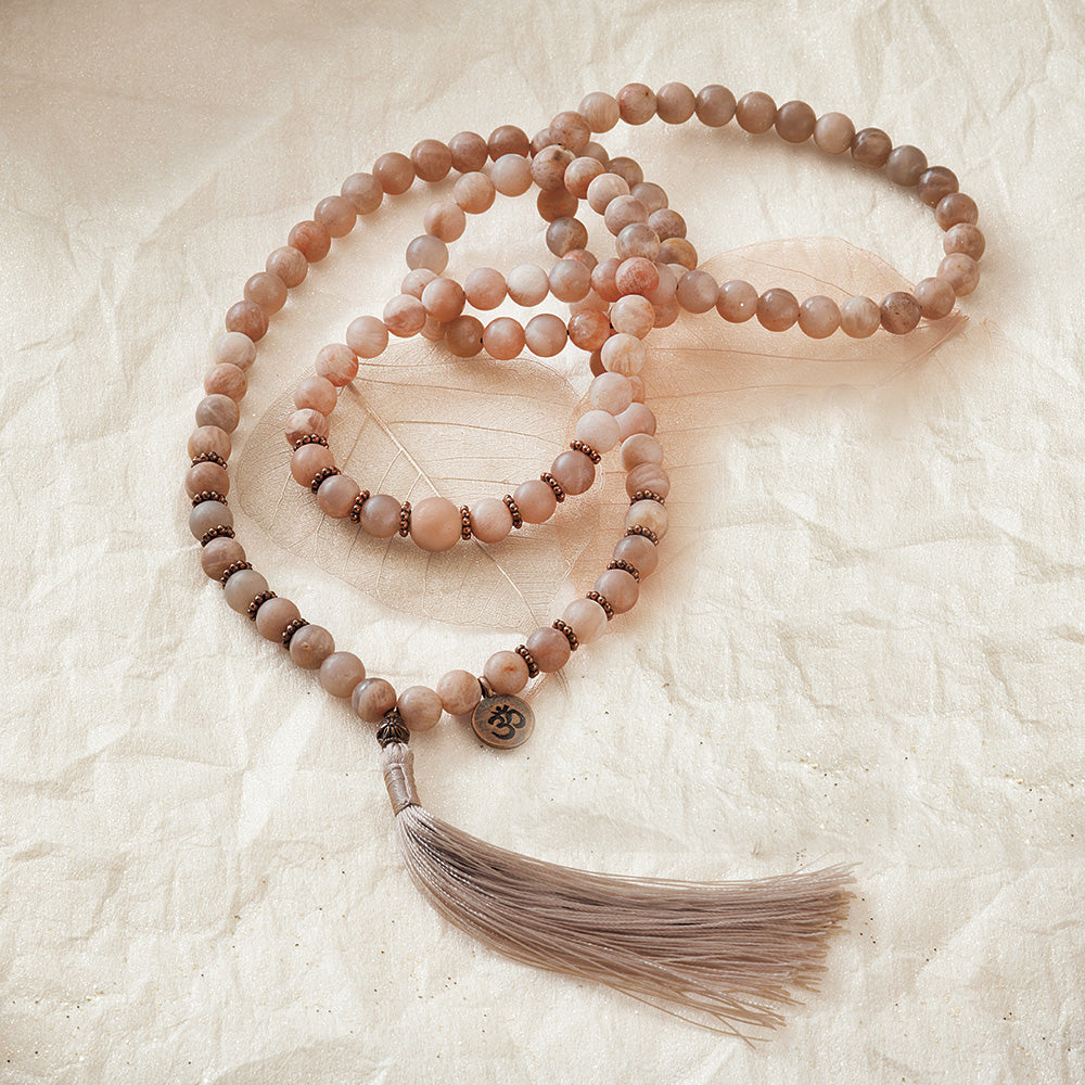 Peach Moonstone Mala, 108 beads、mySite、topwebapps