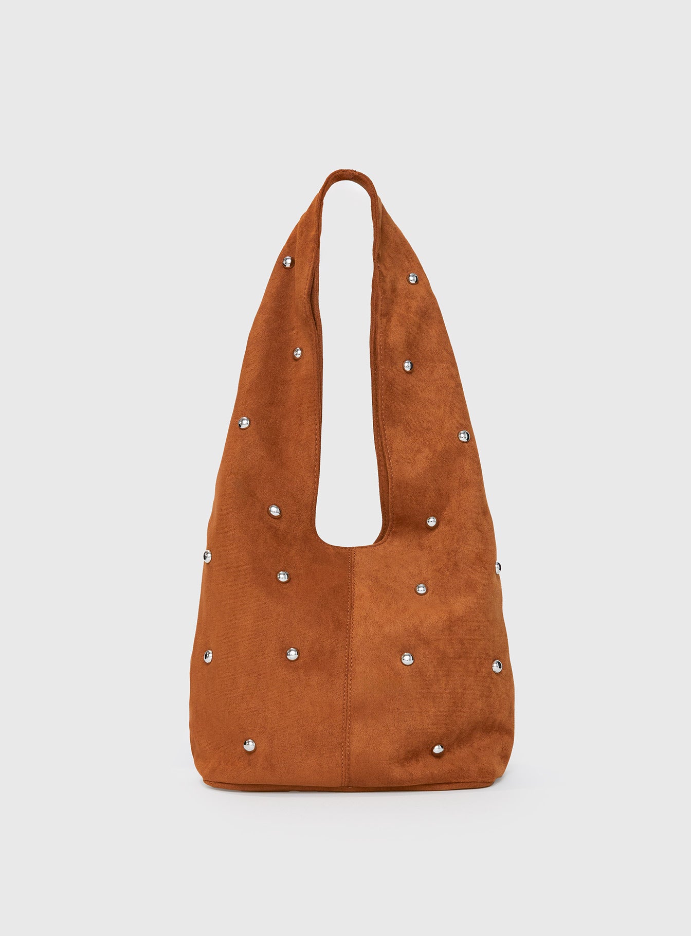 Stellah Studded Faux Suede Bag Brown、mySite、solidvoid