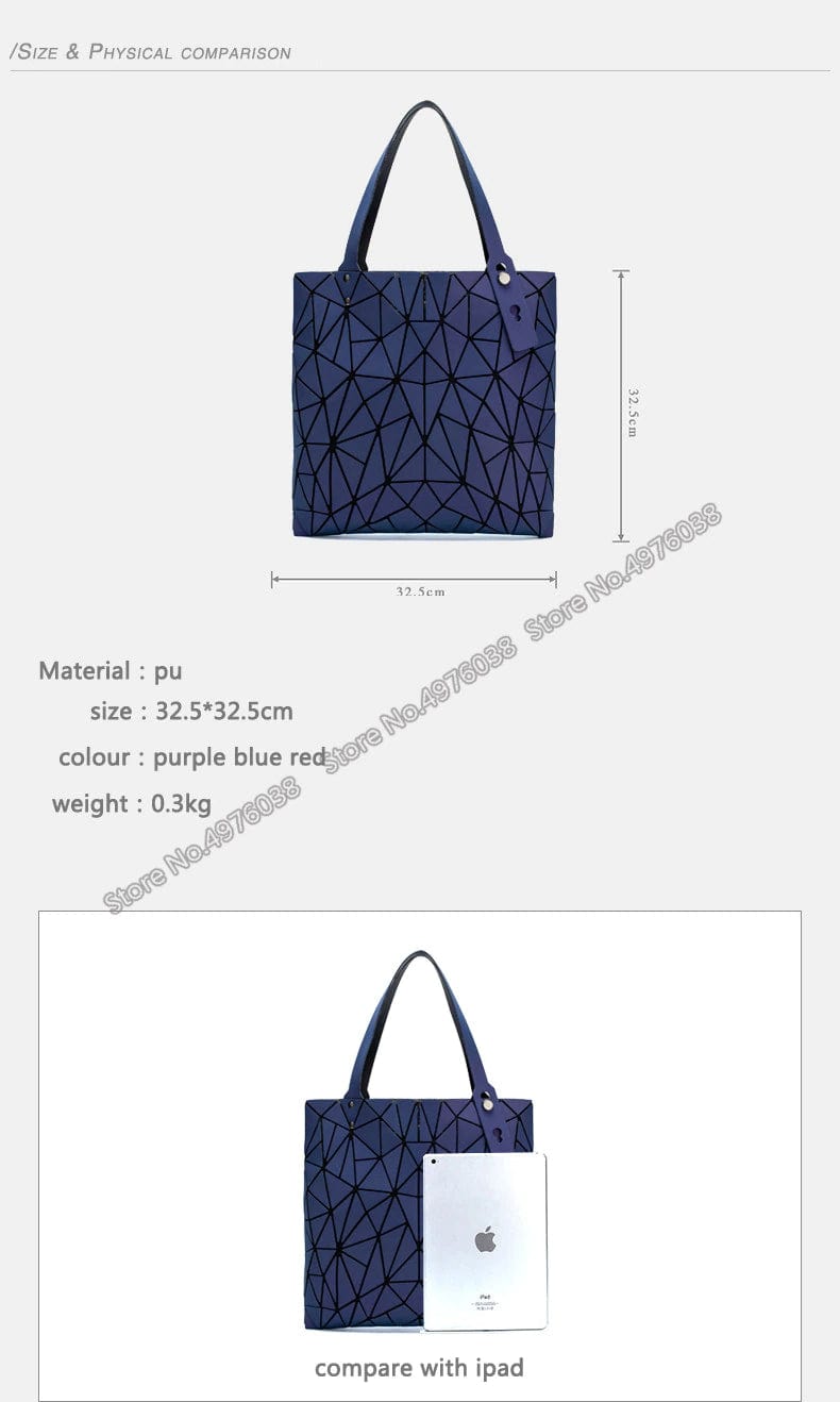 Stunning Geometric Holographic Carry Totes、mySite、g9winljtr