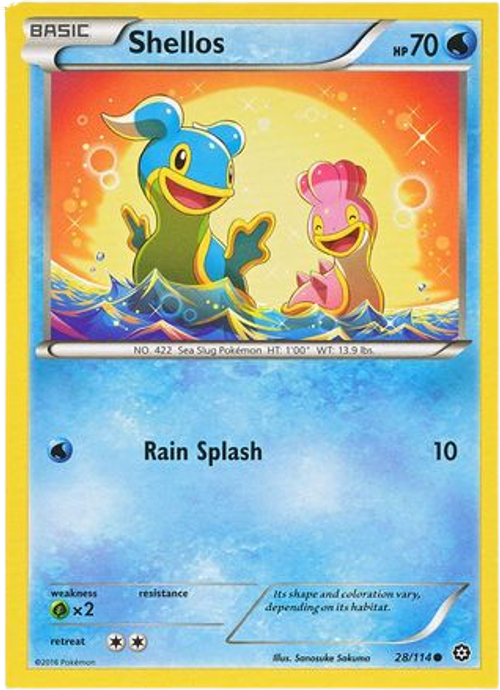 Shellos - 28/114 - Common - XY Steam Siege (Square Cut Misprint)、mySite、waistdrama