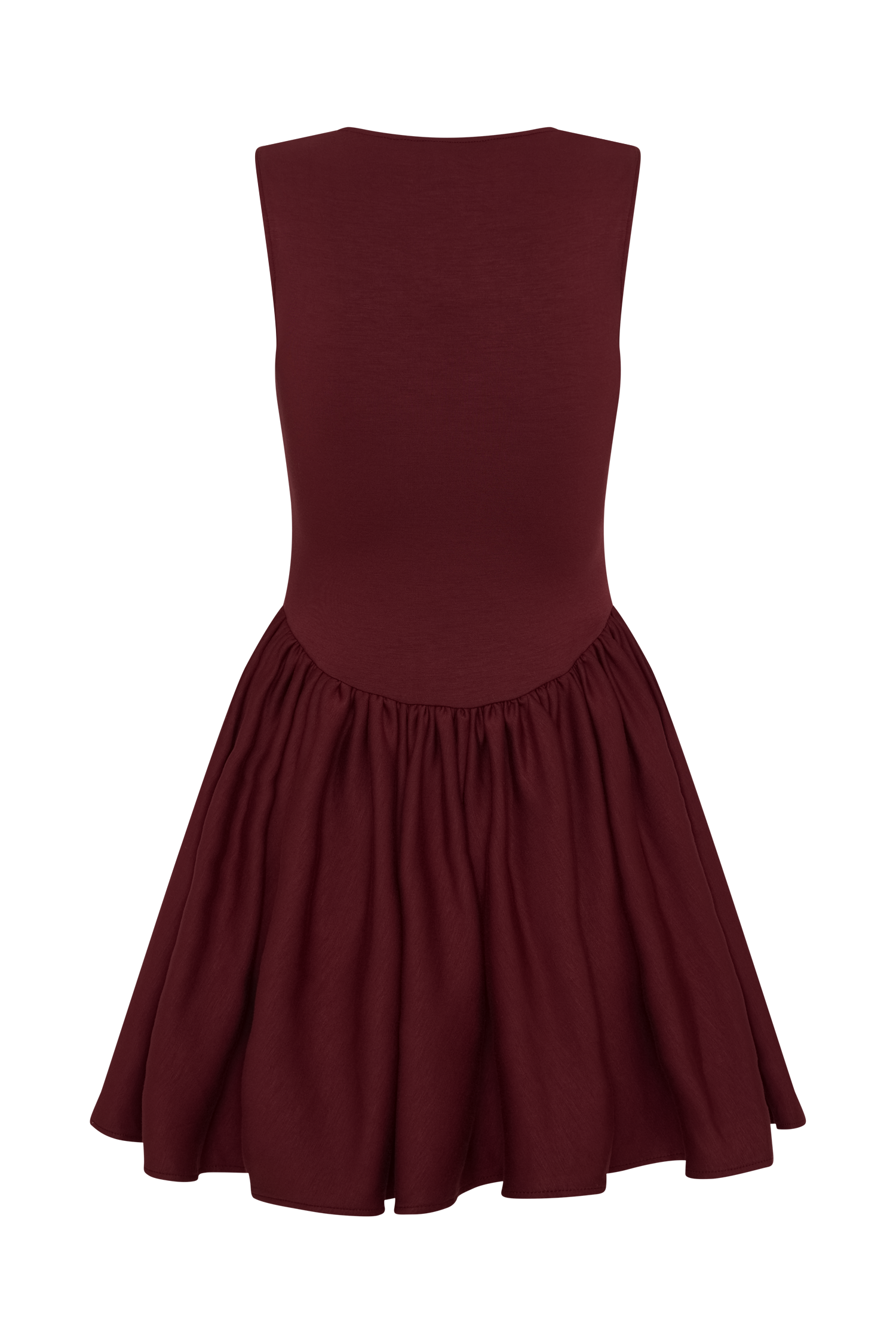 Sharon Scuba Jersey Mini Dress - Wine、mySite、solidvoid