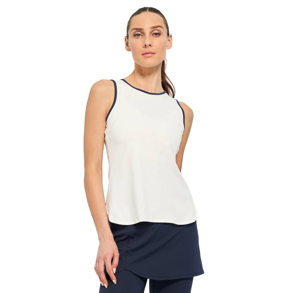 Lija Women's Elite Bea Tank (White/Dark Navy)