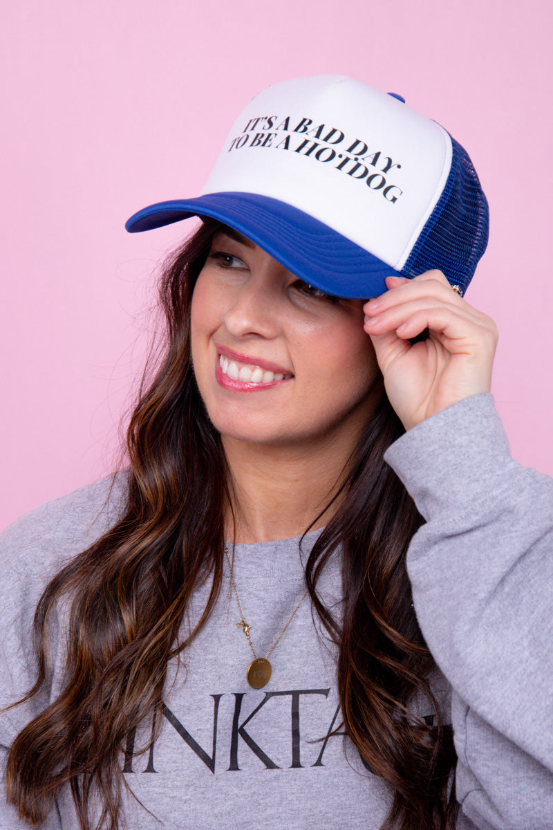 It's a Bad Day To Be a Hotdog Trucker Hat - Royal Blue、mySite、hinf8tx79