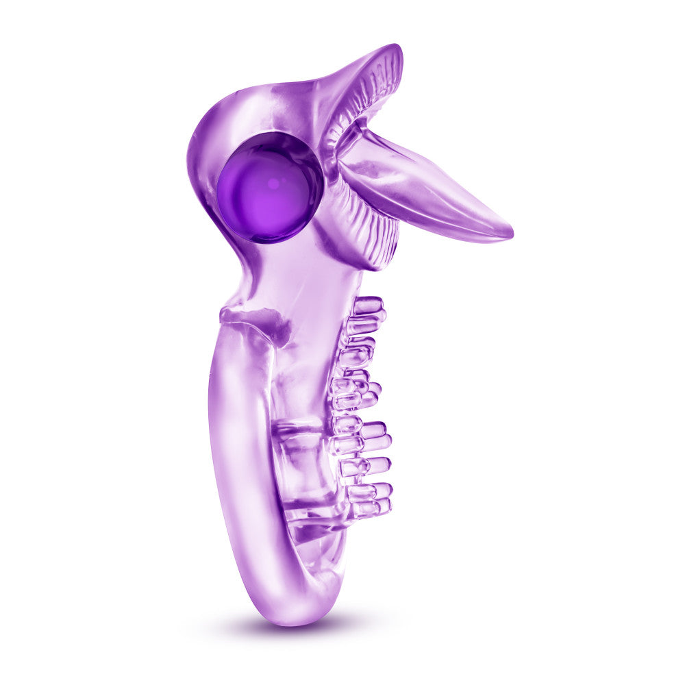 Play With Me By Blush® | Lick It: Purple Vibrating Double Strap Penis Ring、mySite、bottomscart