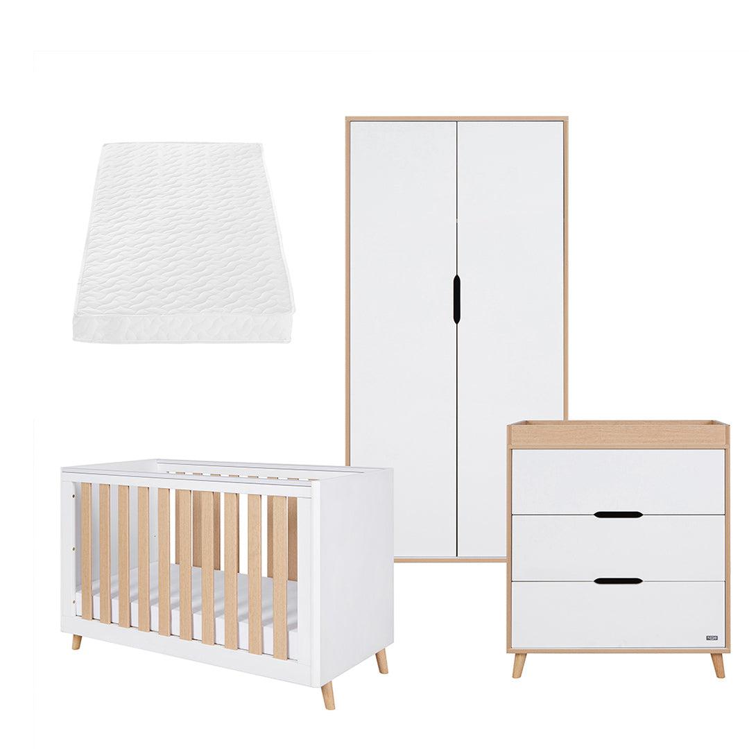  Tutti Bambini Fika Mini 3 Piece Room Set - White/Light Oak、mySite、merchandisen