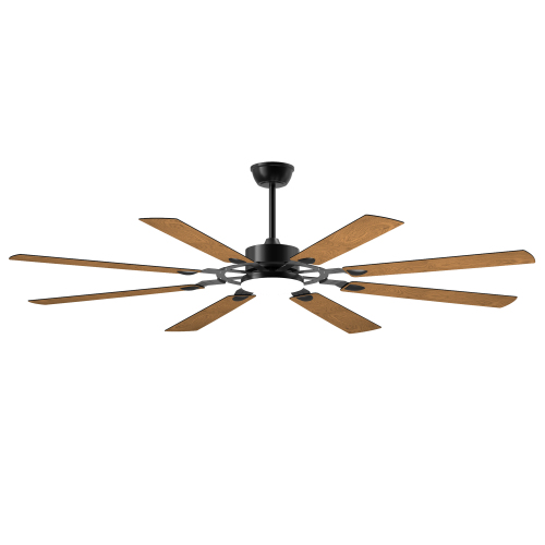 52 Inch Ceiling Fan with Lights and Remote Control, 8 Plywood Blades, 6-Speed Noiseless Reversible DC Motor, 3CCT, Windmill Ceiling fan for Kitchen Bedroom Living Room, Black、、eastwooduniform