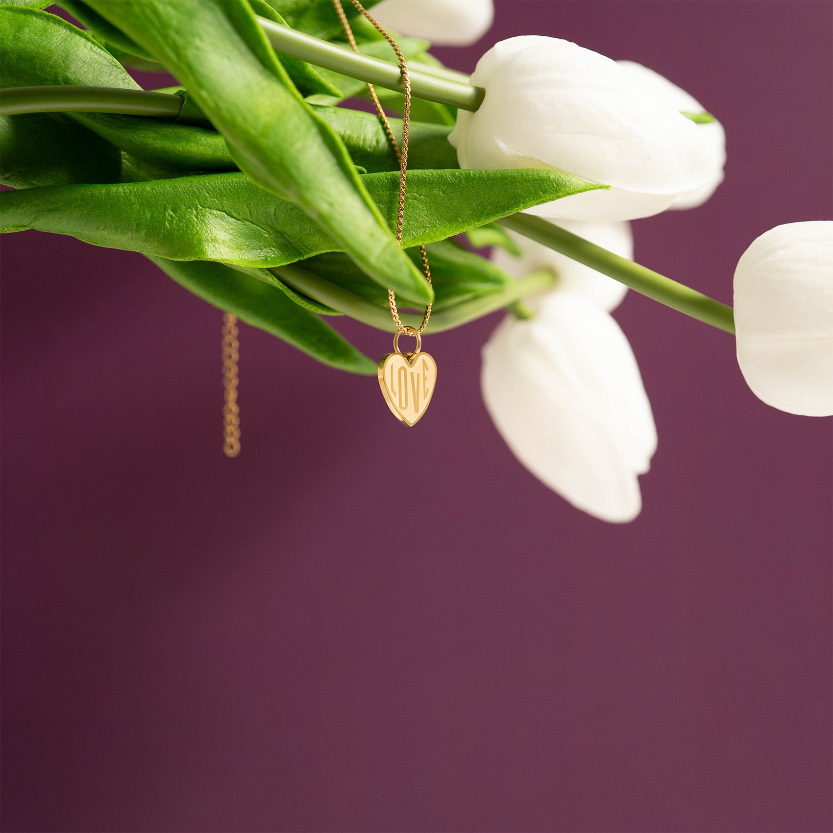 18K Gold PVD Stainless Steel Love Heart Charm / PDL0255、mySite、dreamappss