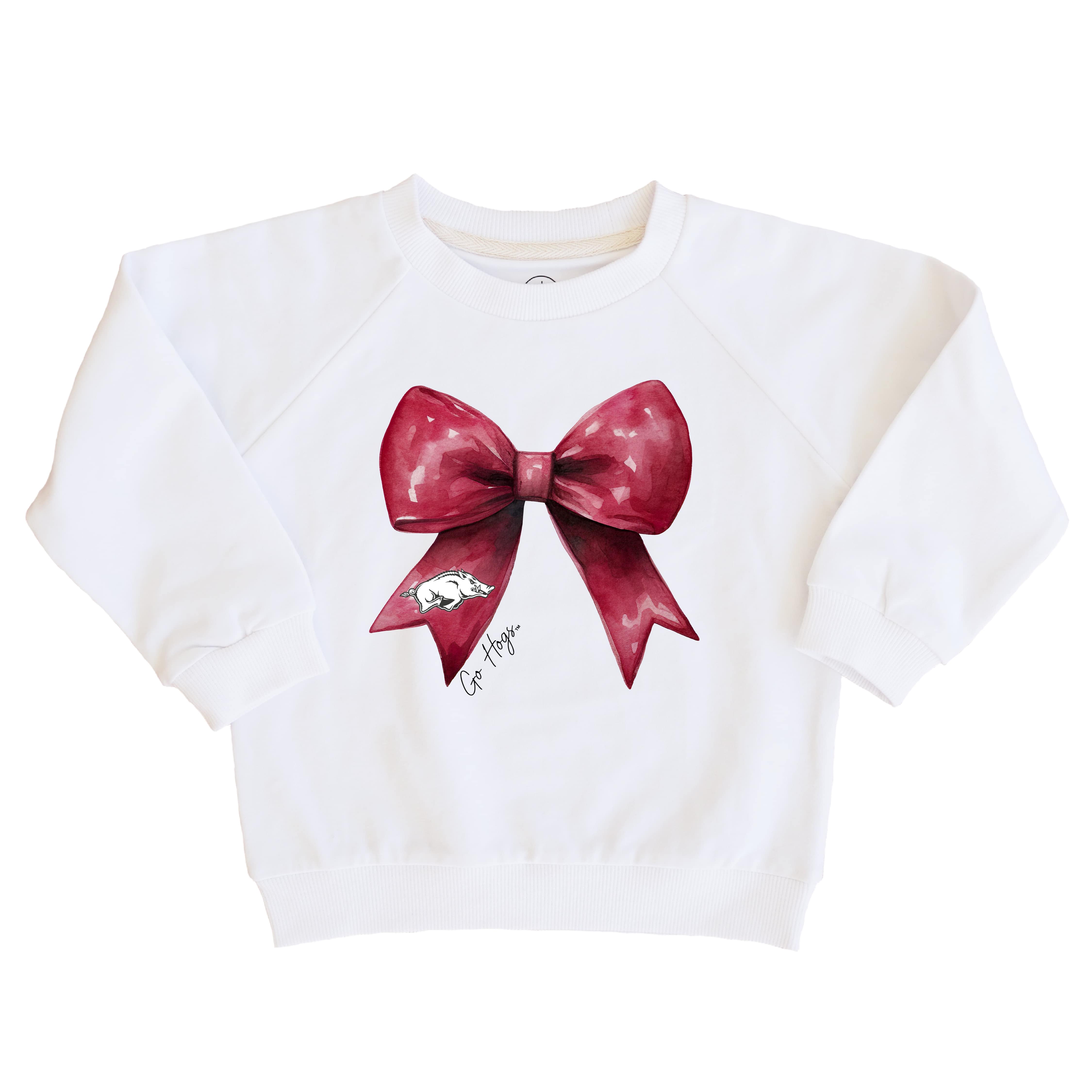  University of Arkansas | Football & Bows Kids Graphic Sweatshirts、mySite、layawaytickets