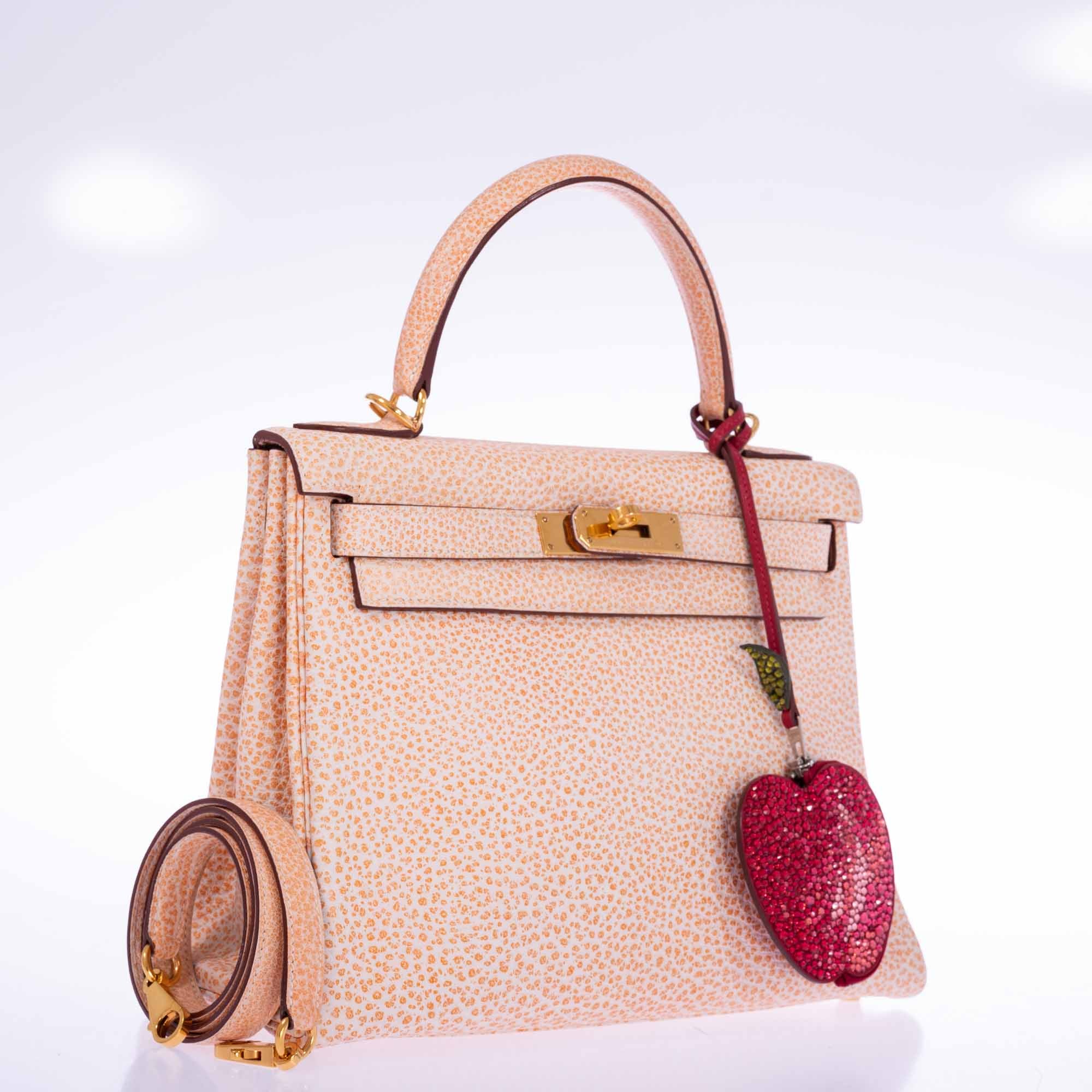 Hermès Kelly 28 Retourne Orange Dalmatian Buffalo Skipper Gold Hardware、mySite、garminoutage.com