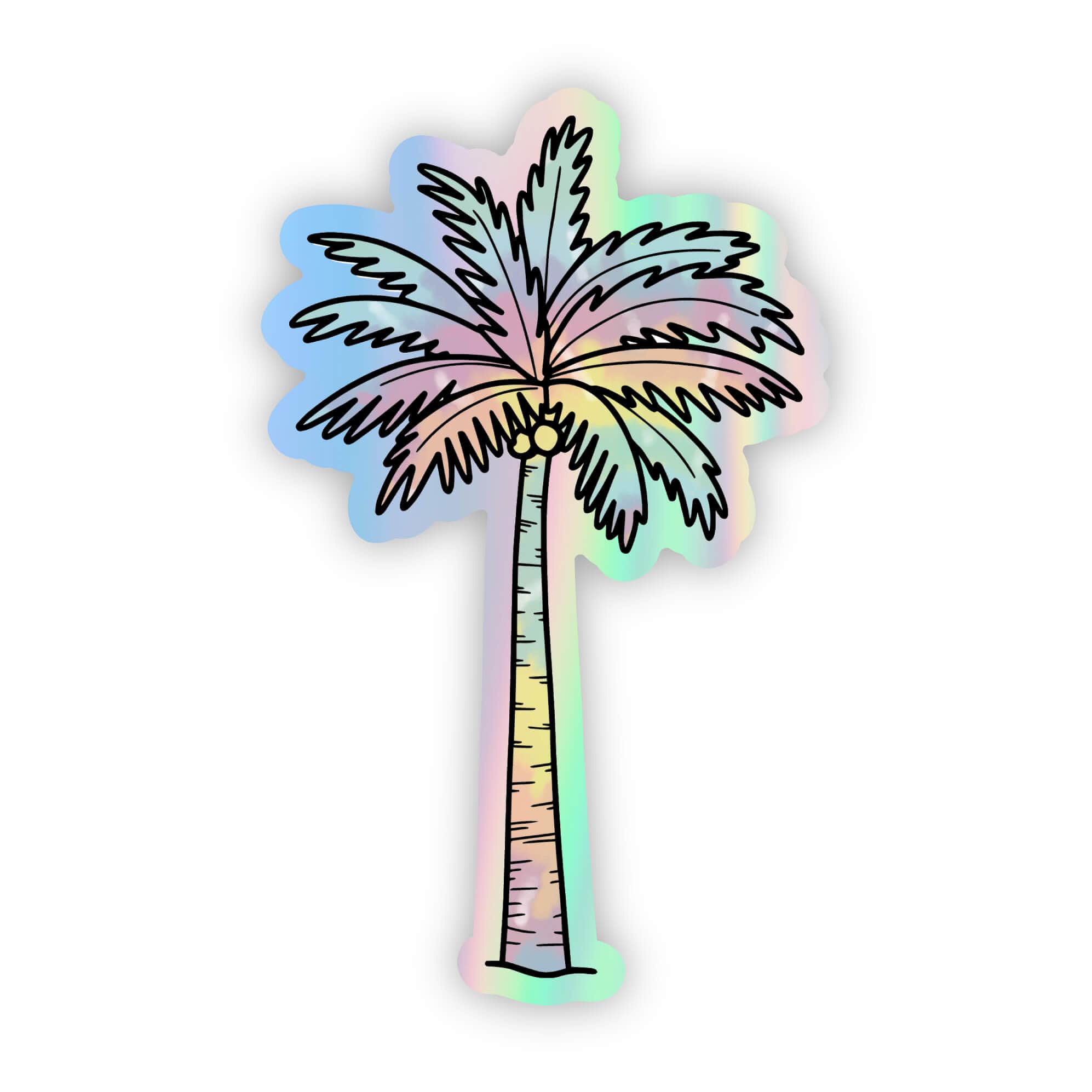  Holographic Palm Tree Tie Dye Sticker、mySite、elrpsem3k