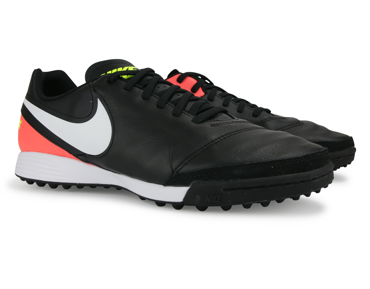 Nike Men's TiempoX Genio II Turf Shoes Black/White/Hyper Orange/Volt、mySite、bottomscart