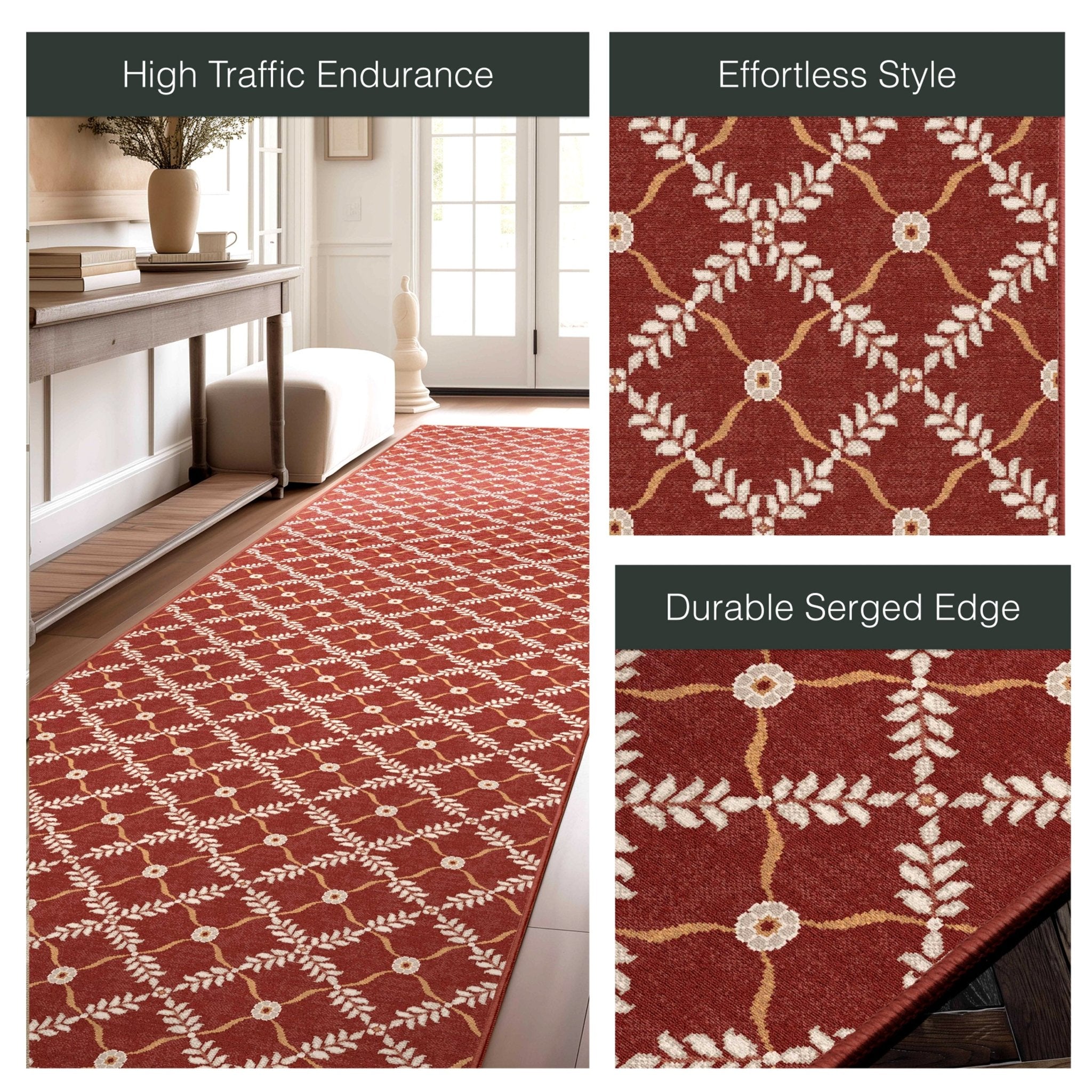 Aldwyn Custom Rug - Traditional Lattice Pattern, Easy Clean, Low Pile, Personalized Sizes、mySite、gigharbornorthrealestate
