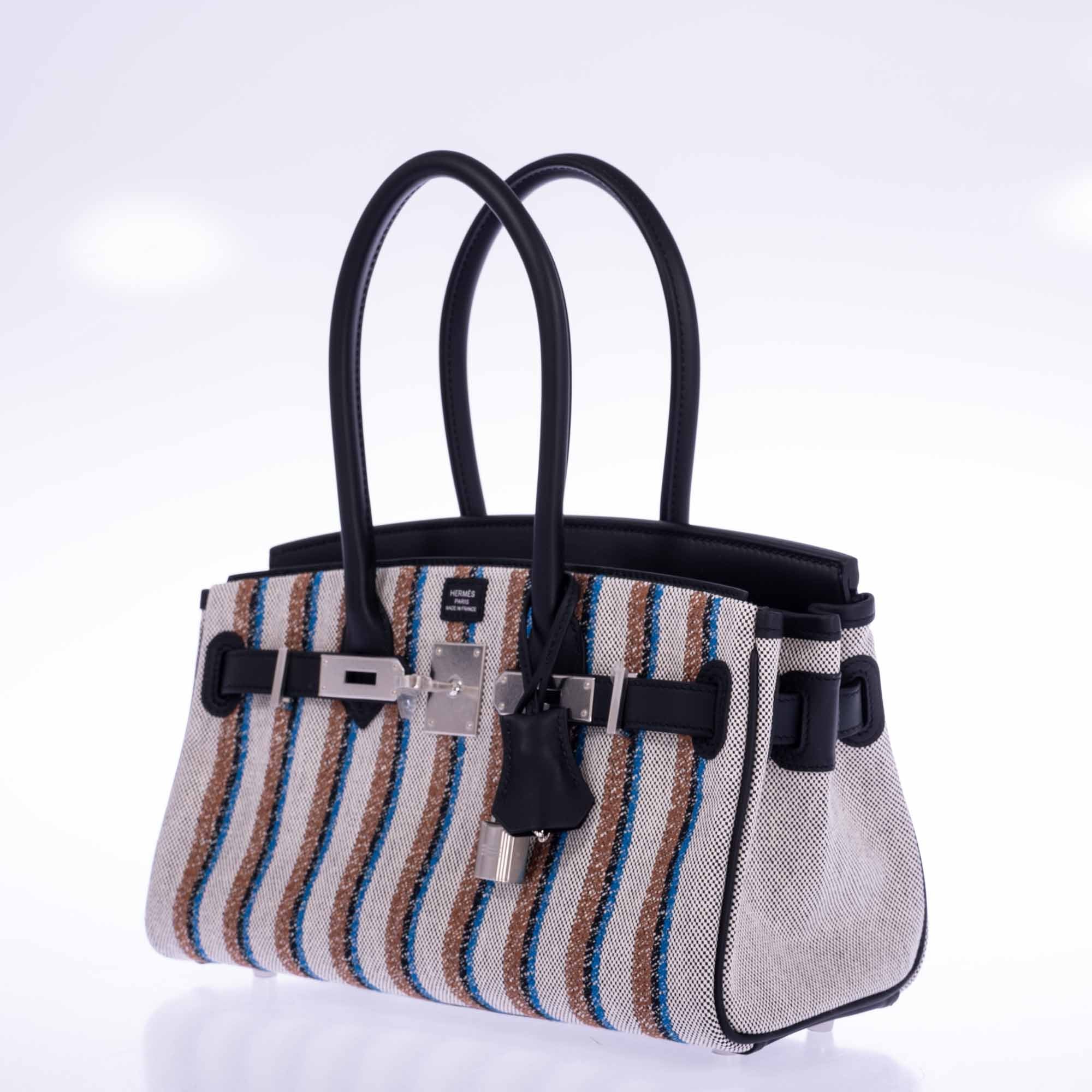 Hermès Birkin Shoulder Light 29 in Black Evercolor and Embroidered Toile Palladium Hardware、mySite、garminoutage.com