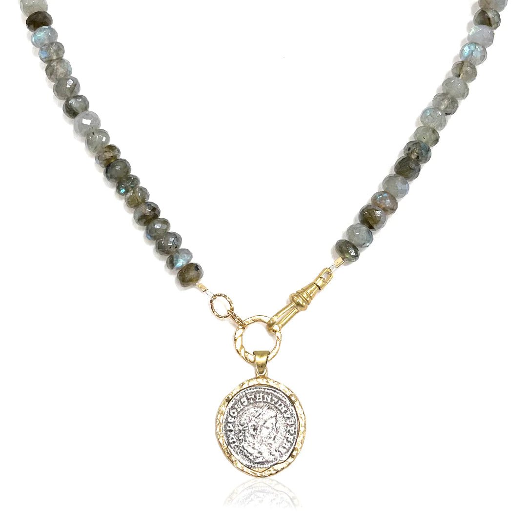  Labradorite Rondelle Gold Necklace、mySite、elrpsem3k