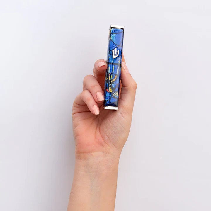 Blue and Silver Marc Chagall Mezuzah Case、mySite、topwebapps