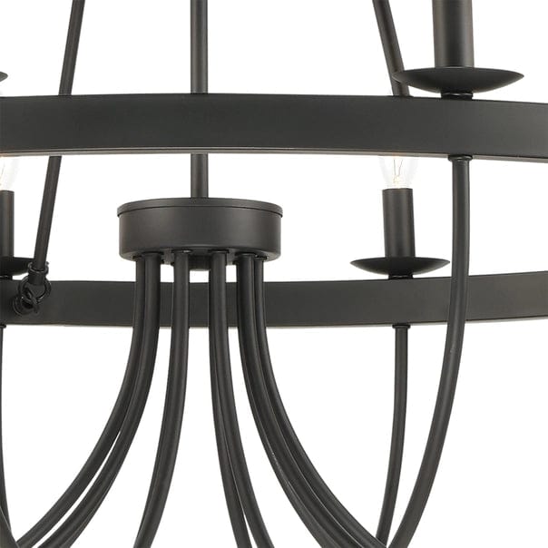 Williamson 10-Light Metal Chandelier Black、mySite、g9winljtr