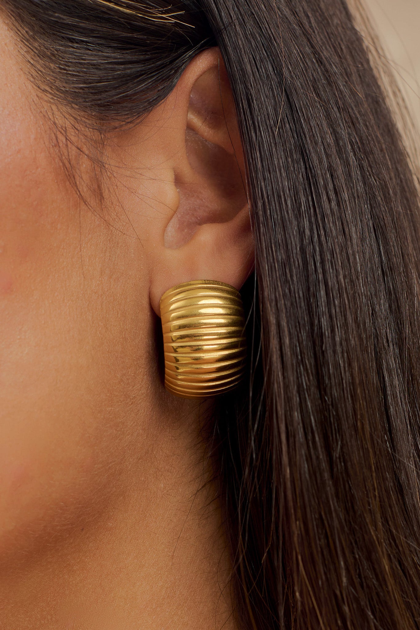 Amelia Textured Hoop - Gold、mySite、solidvoid