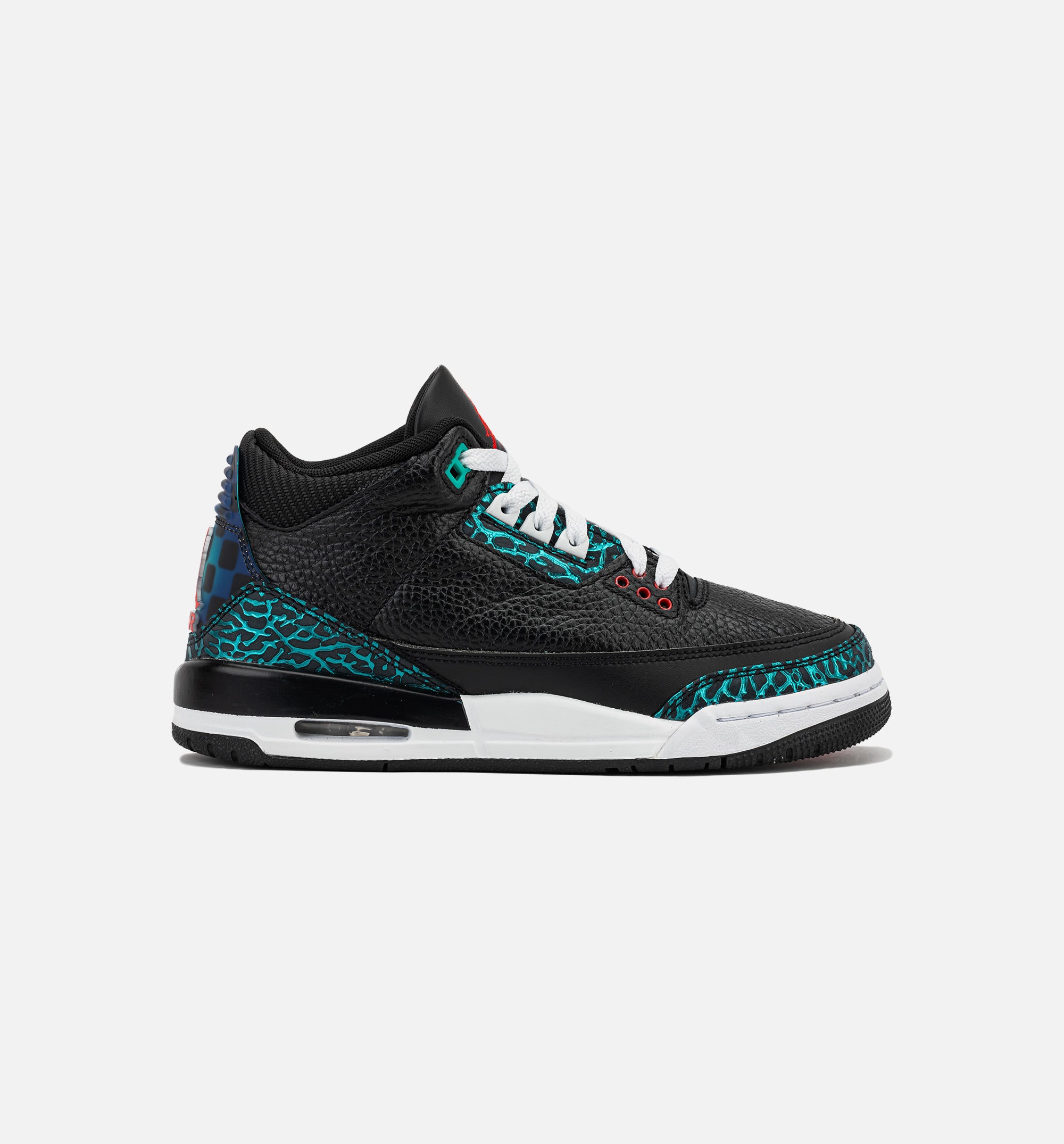 Air Jordan 3 Retro Black and Hyper Jade Grade School Lifestyle Shoe - Black/Siren Red/Hyper Jade/White、mySite、dreamappss