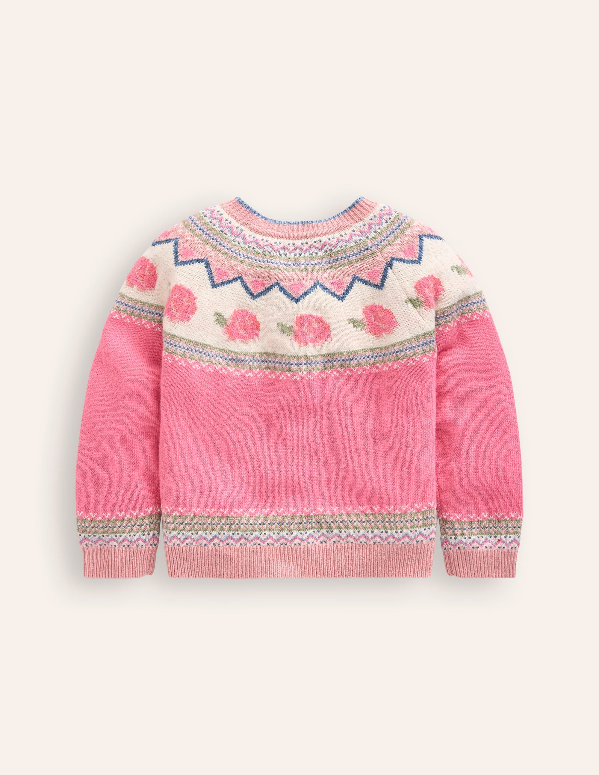  Edie Fair Isle Cardigan-Jam Marl Roses、mySite、ashleygrahame