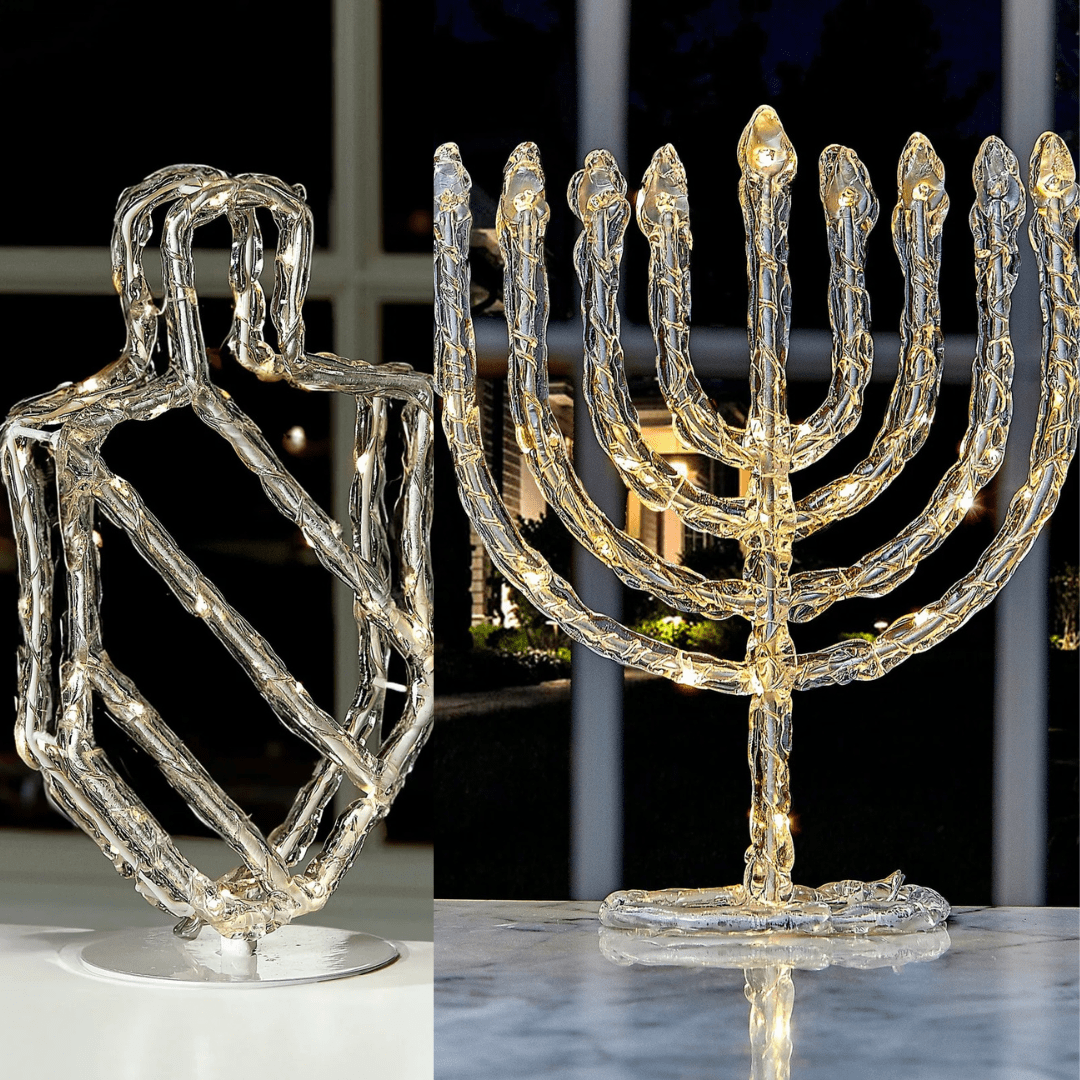 LED Twinkling Menorah and Dreidel Decoration Set、mySite、topwebapps