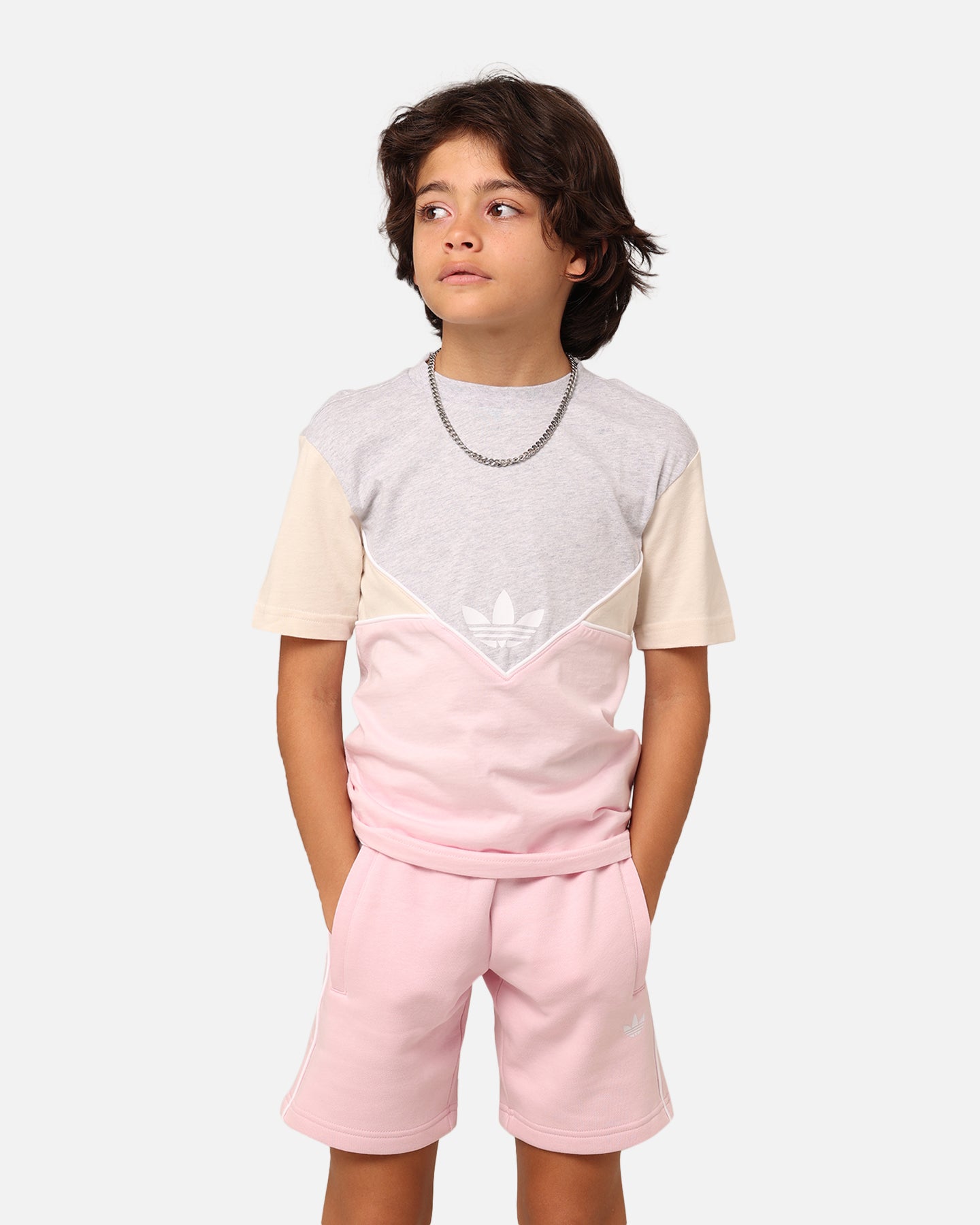 Adidas Kids' Adicolour Shorts and T-Shirt Set Clear Pink、mySite、zt4zffjzw