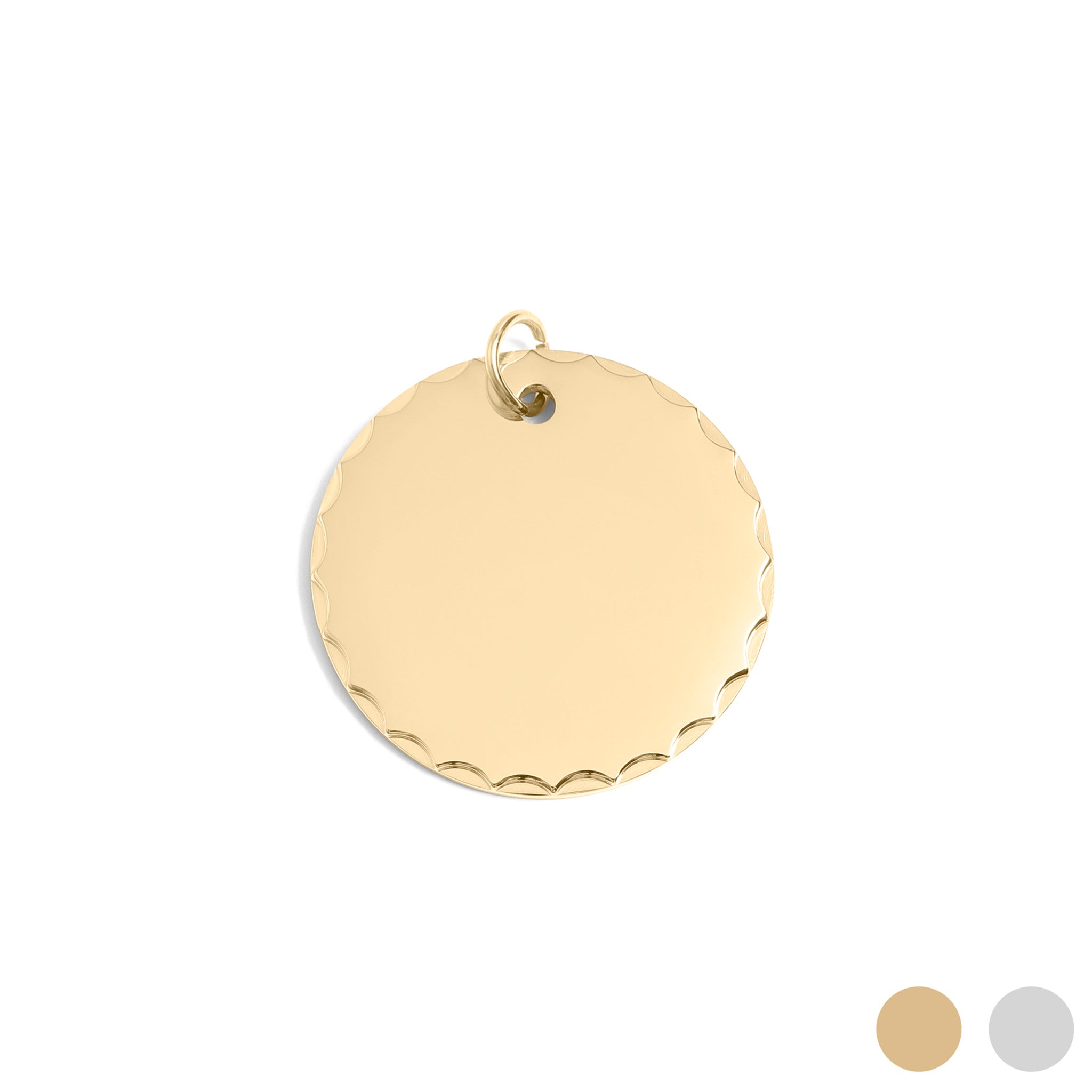 18K Gold PVD Stainless Steel Grooved Round Pendant / SBB0071、mySite、dreamappss