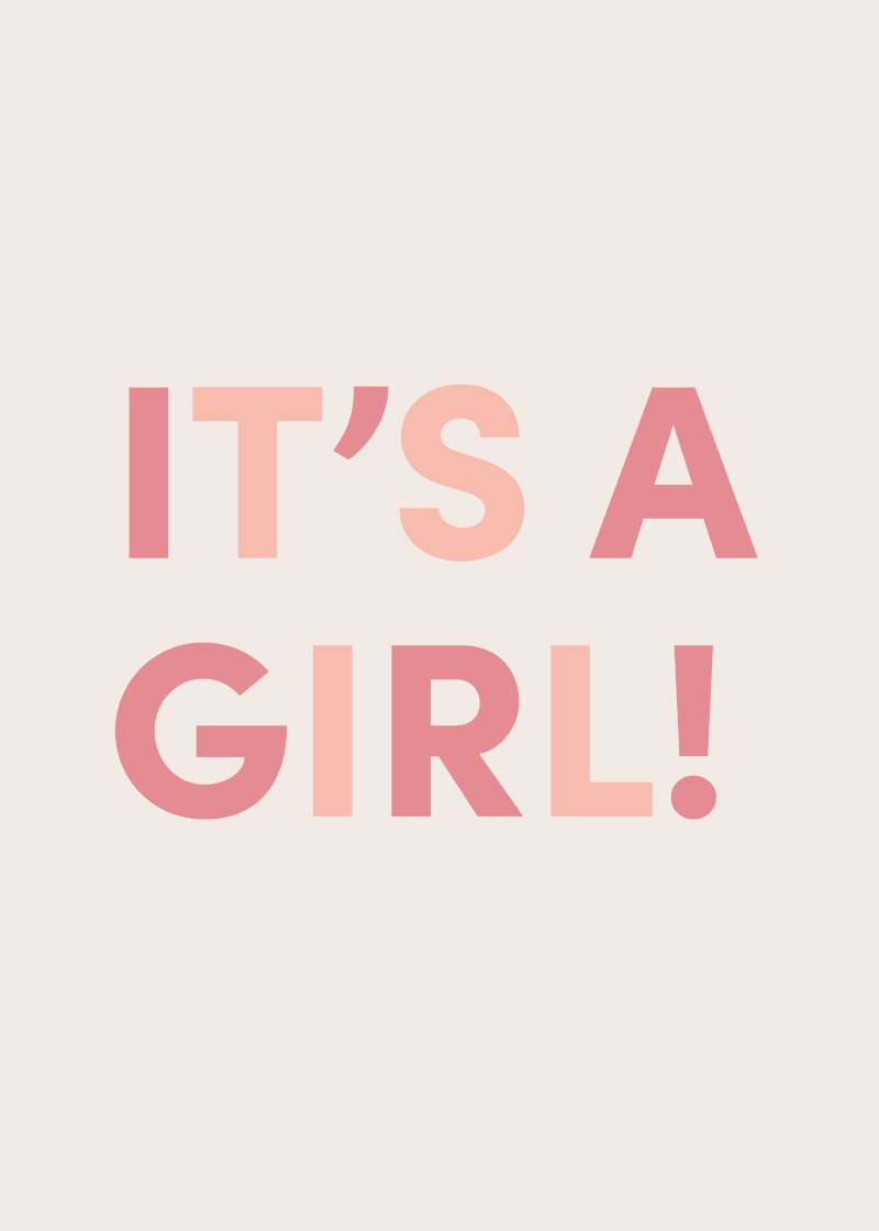 It's A Girl Greeting Card、mySite、solidvoid