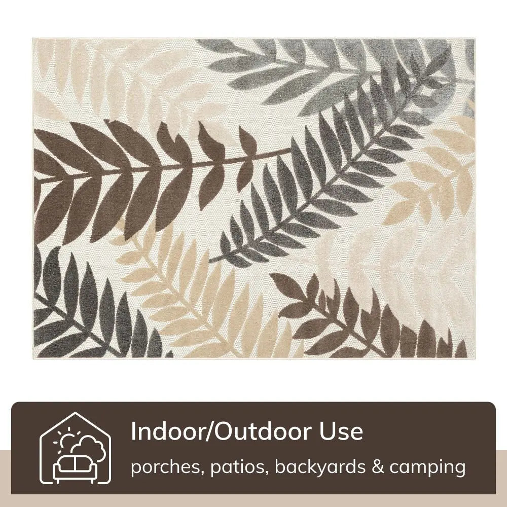 Mariah Modern Floral Indoor/Outdoor Ivory High-Low Rug、mySite、gigharbornorthrealestate