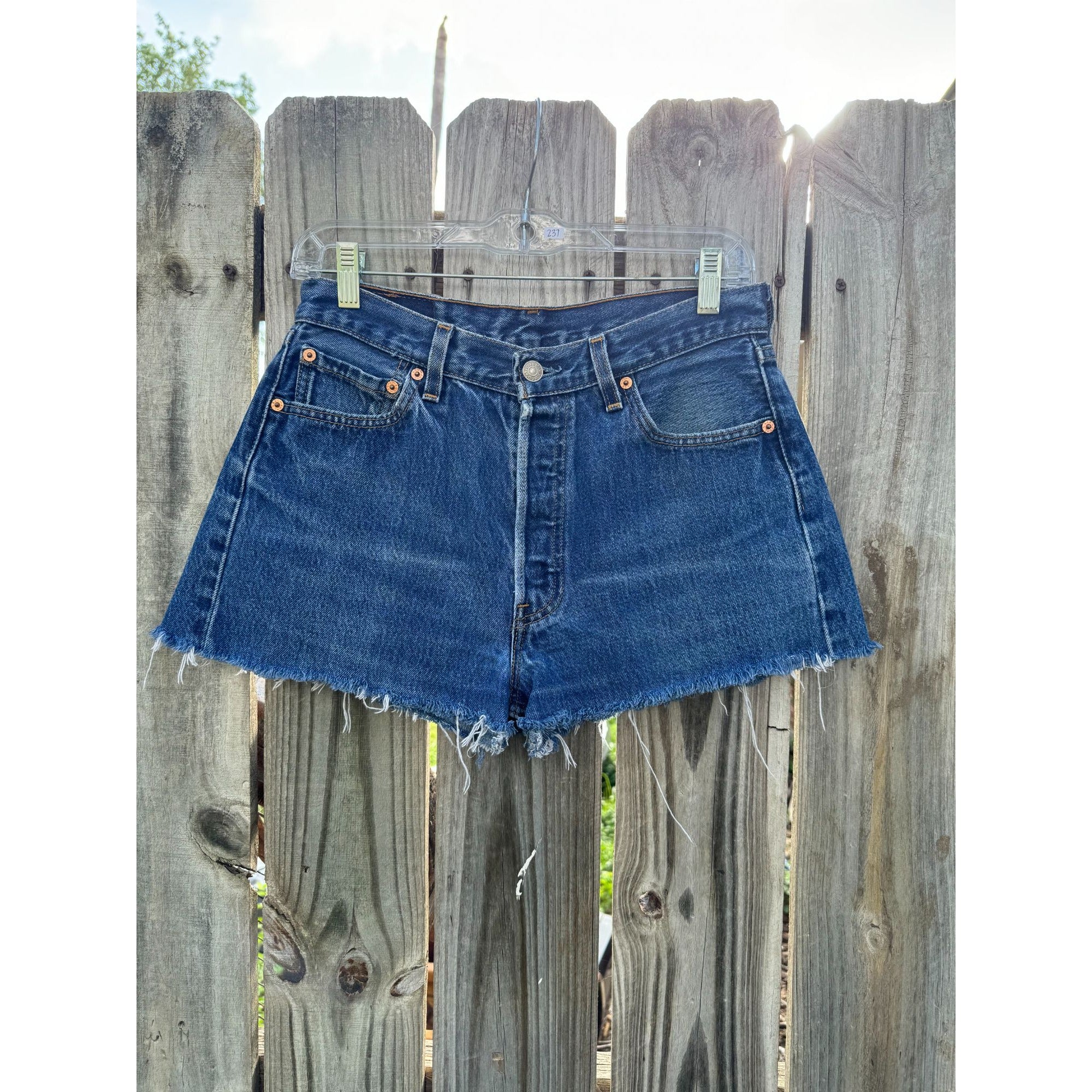 01' Levi's 501 Dark Wash Cut Off Raw Hem Denim Jean Shorts Size 30、mySite、garagedoors4me